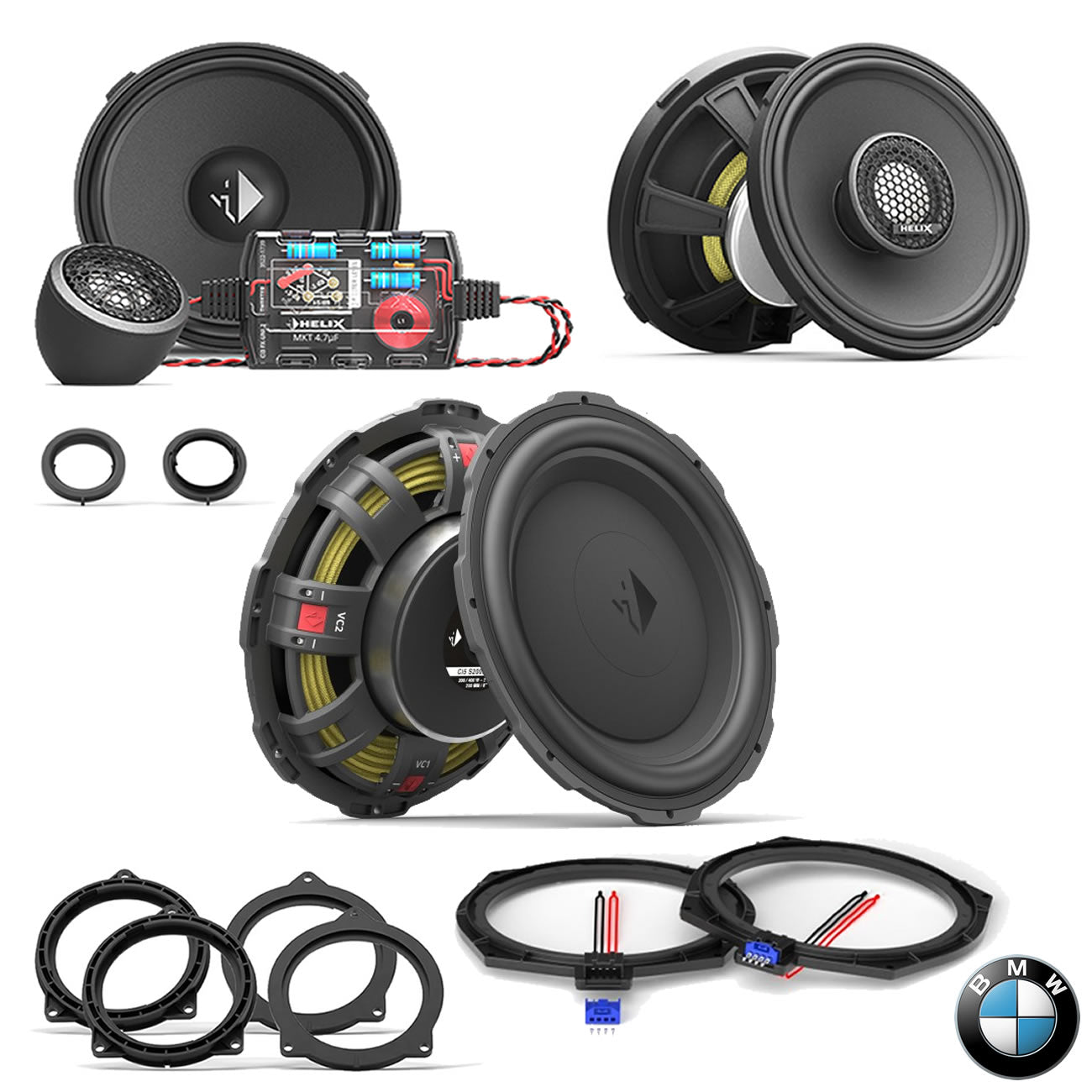 BMW Basic Sound F/G Gen - Speaker & Subwoofer Upgrade Package | HELIX Ci3 / Ci5 (front tweeters pods required)