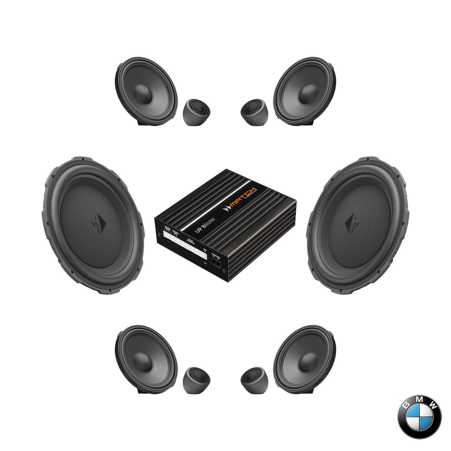 BMW HiFi S0676 F Gen - Speaker & Subwoofer DSP Amplified Package | HELIX Ci7 / Ci5 (rear tweeter grilles required)