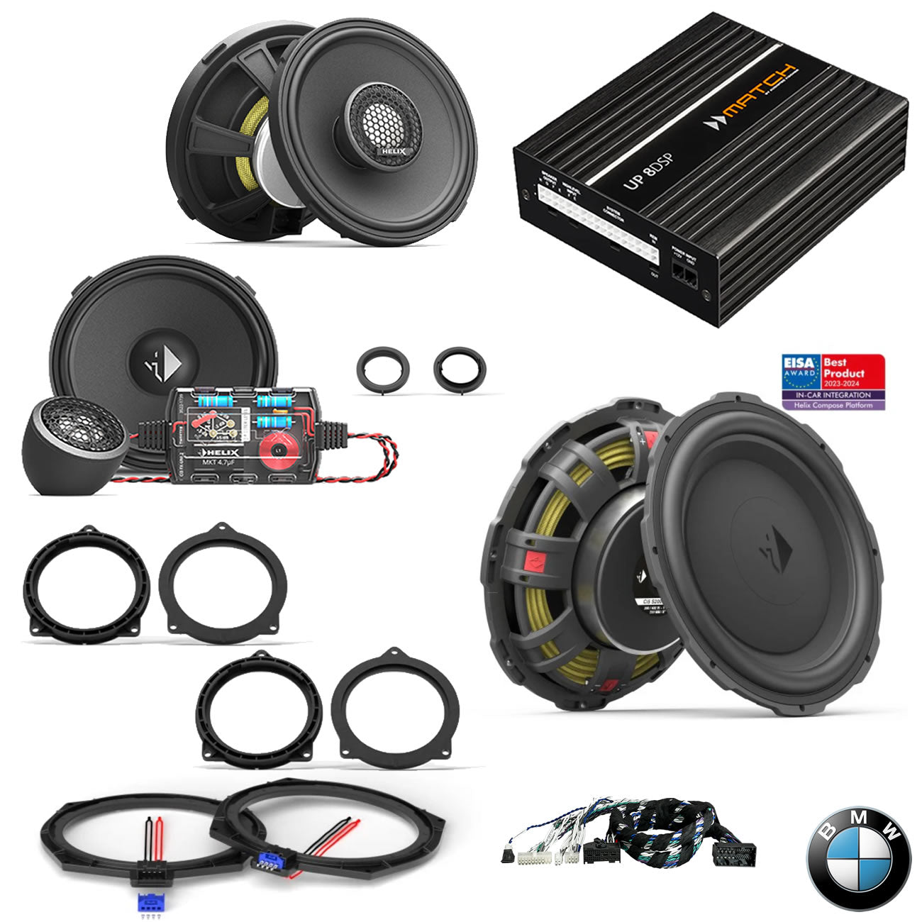 BMW HiFi S0676 G Gen RAM - Speaker & Subwoofer DSP Amplified Package | HELIX Ci3 / Ci5