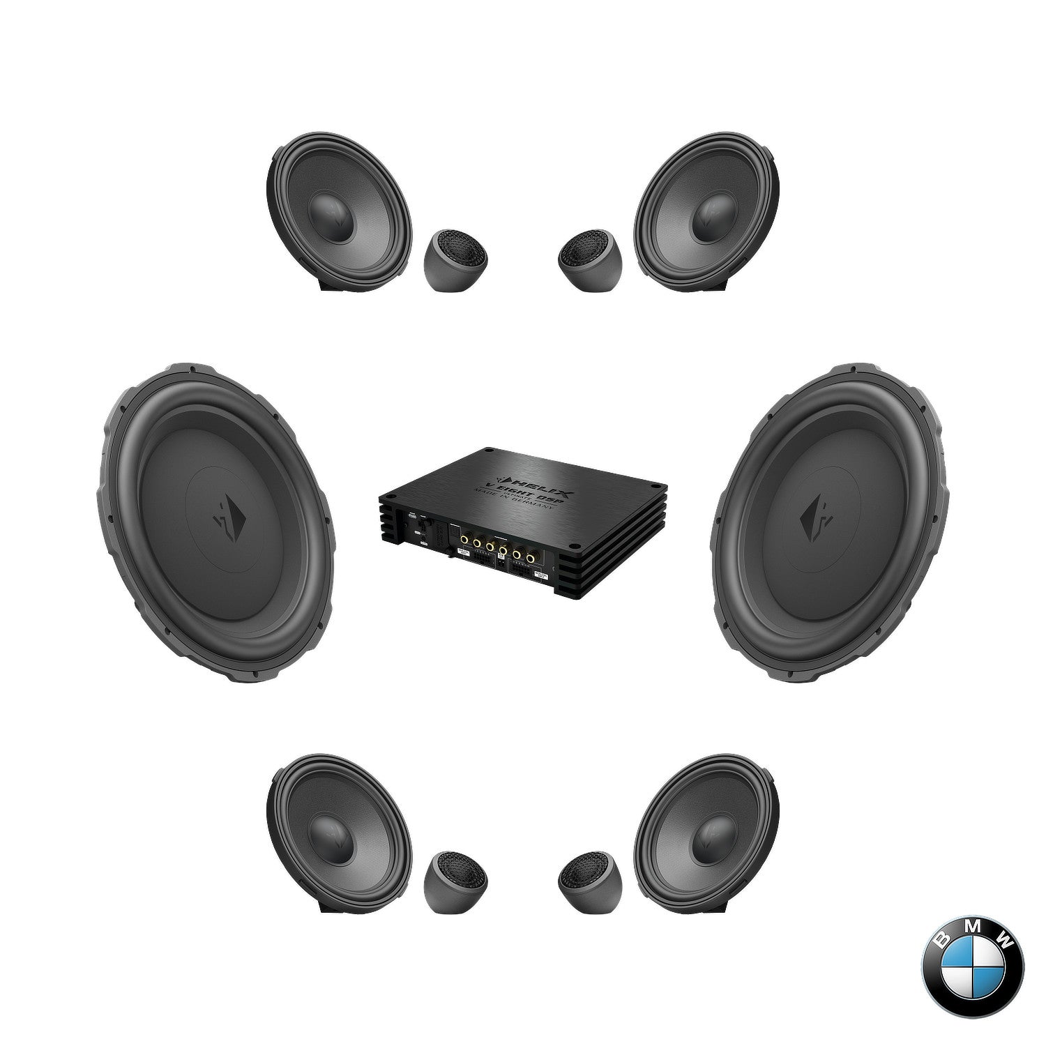 BMW HiFi S0676 G Gen RAM - Speaker & Subwoofer DSP Amplified Package 3 | HELIX Ci7 / Ci5 (rear tweeter grilles required)