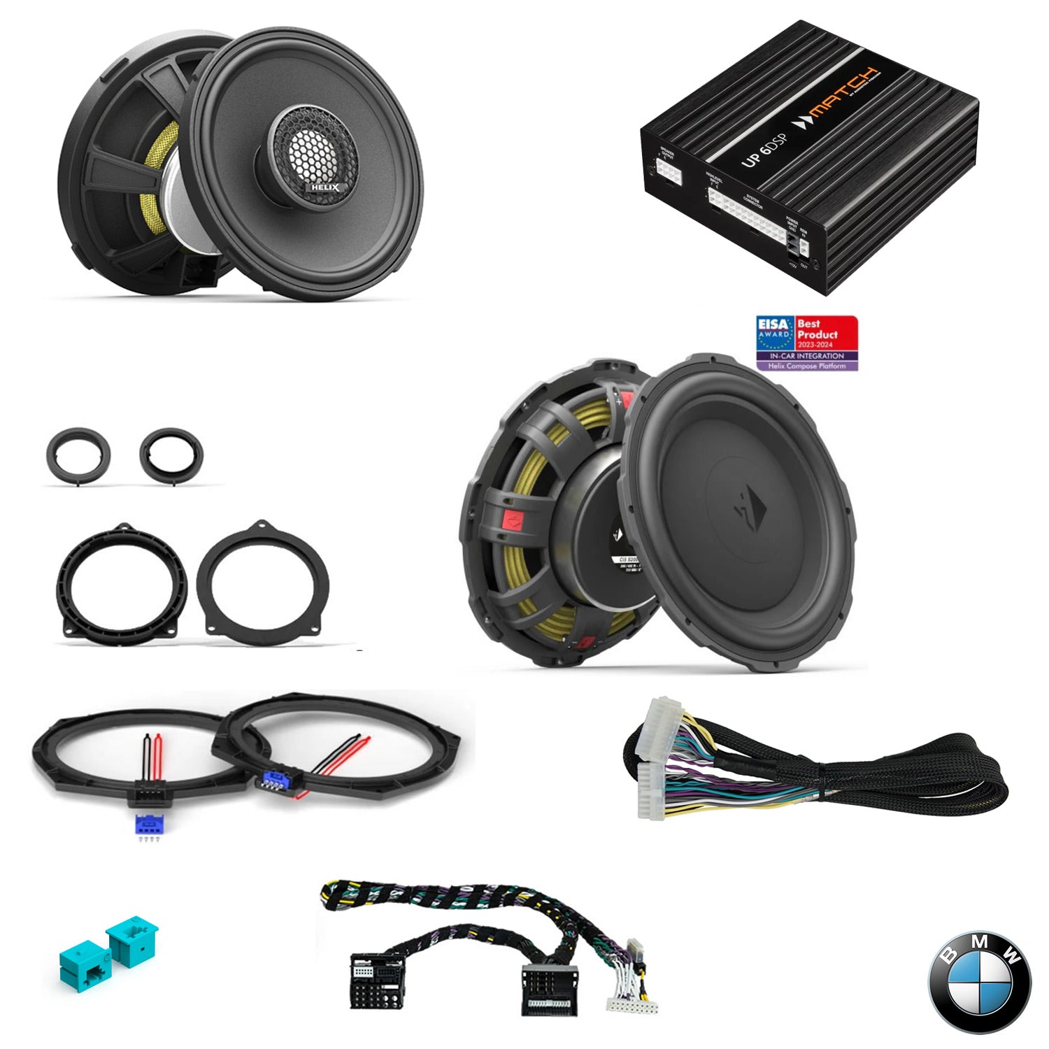 BMW Basic Sound F Gen - Front Speaker & Subwoofer DSP Amplified Package | HELIX Ci3 / Ci5