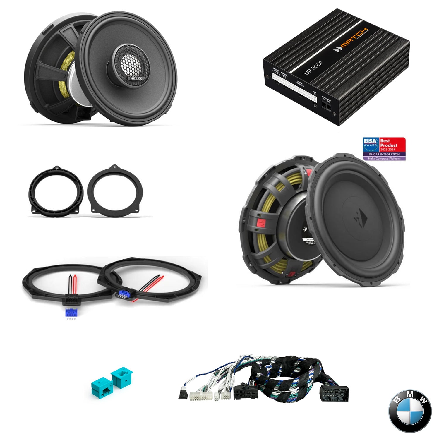 BMW Basic Sound RAM G Gen - Front Speaker & Subwoofer DSP Amplified Package | HELIX Ci3 / Ci5