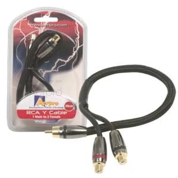 AERPRO APF1M2F - 1M/2f 30cm rca y cable coton covered with metal plugs