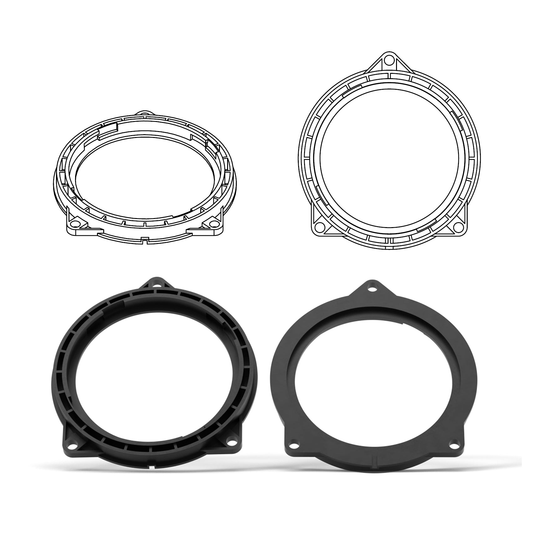 HELIX FlexMount CFMK100 - 4" 3D Printed Speaker Adapter | Pair