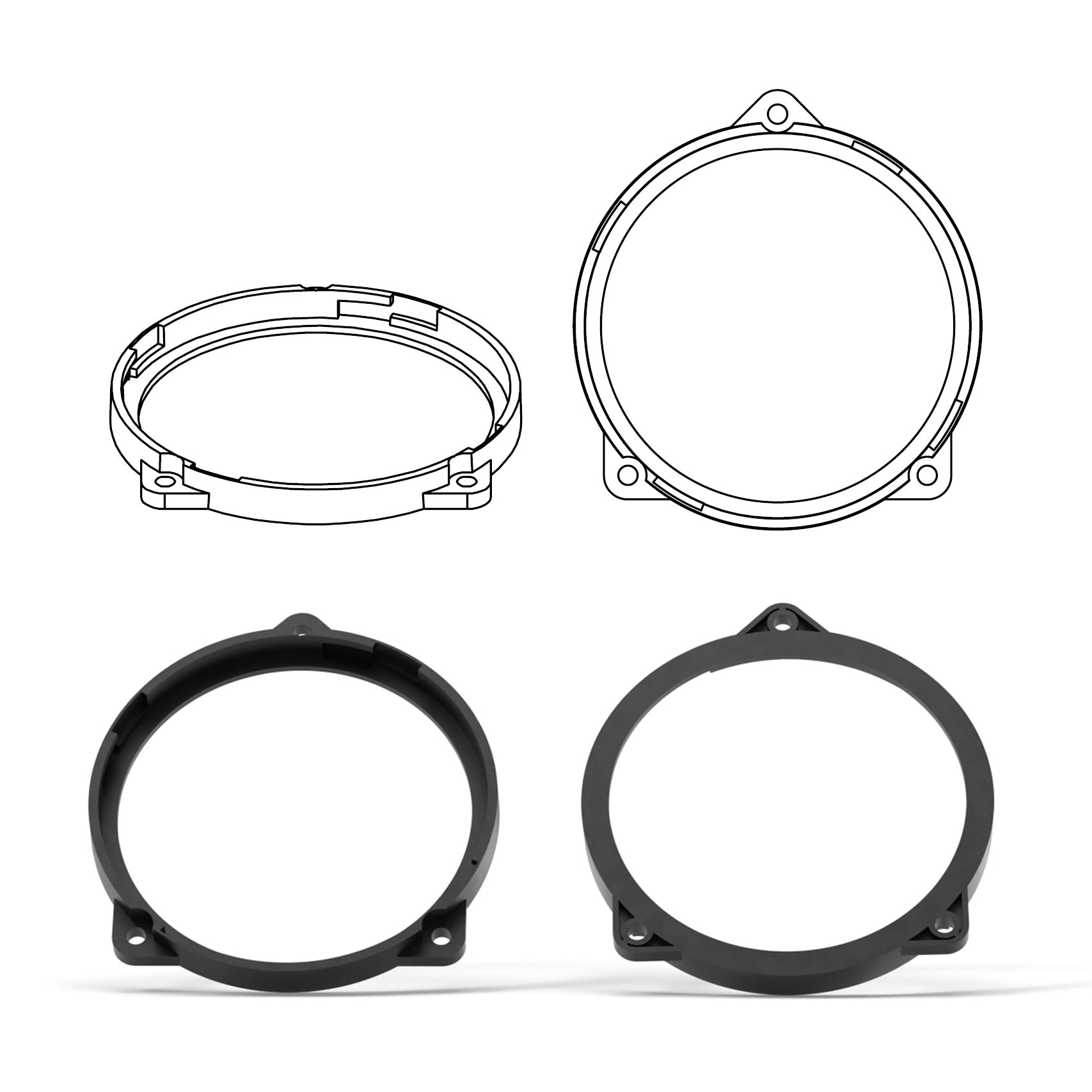 HELIX FlexMount CFMK100 - 4" 3D Printed Speaker Adapter | Pair