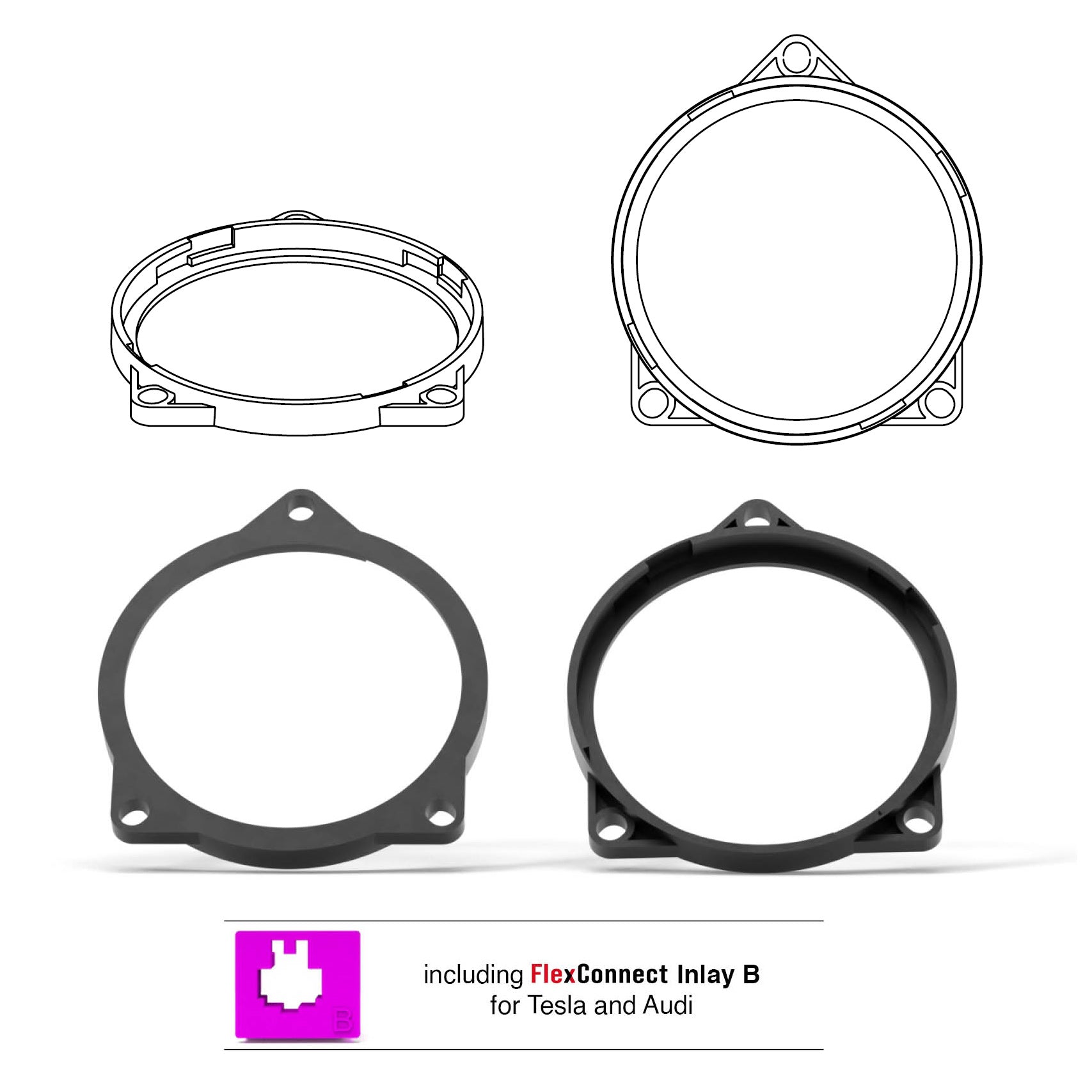 HELIX FlexMount CFMK100 - 4" 3D Printed Speaker Adapter | Pair