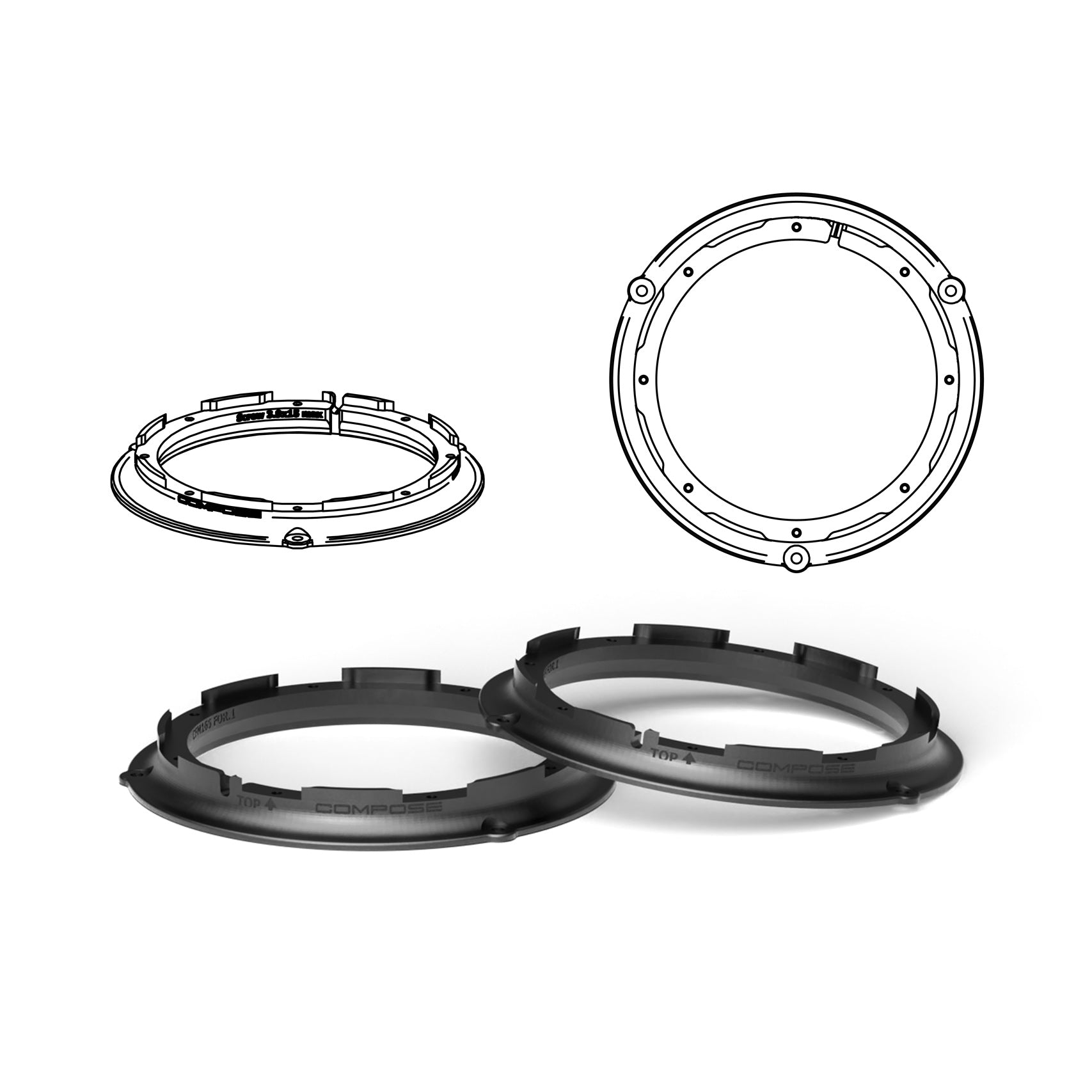 HELIX FlexMount CFMK165 - 6.5" 3D Printed Speaker Adapter | Pair