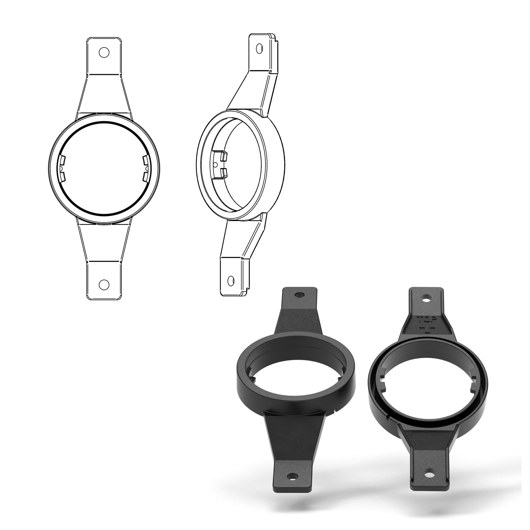 HELIX FlexMount CFMK25 - 1.1" 3D Printed Speaker Adapter | Pair