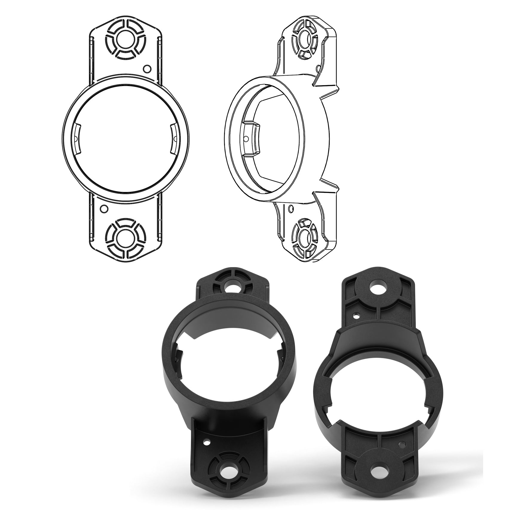 HELIX FlexMount CFMK25 - 1.1" 3D Printed Speaker Adapter | Pair