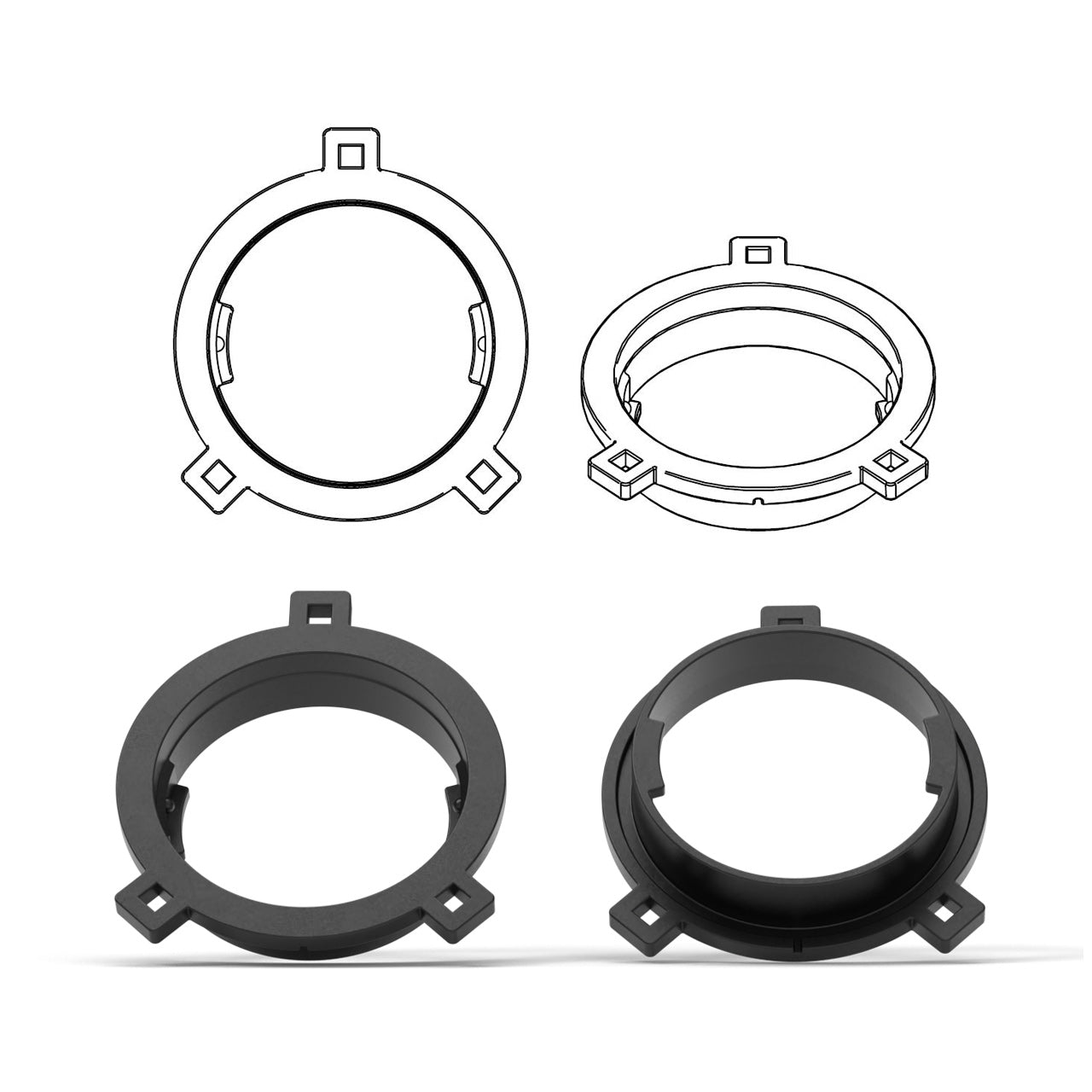 HELIX FlexMount CFMK25 - 1.1" 3D Printed Speaker Adapter | Pair