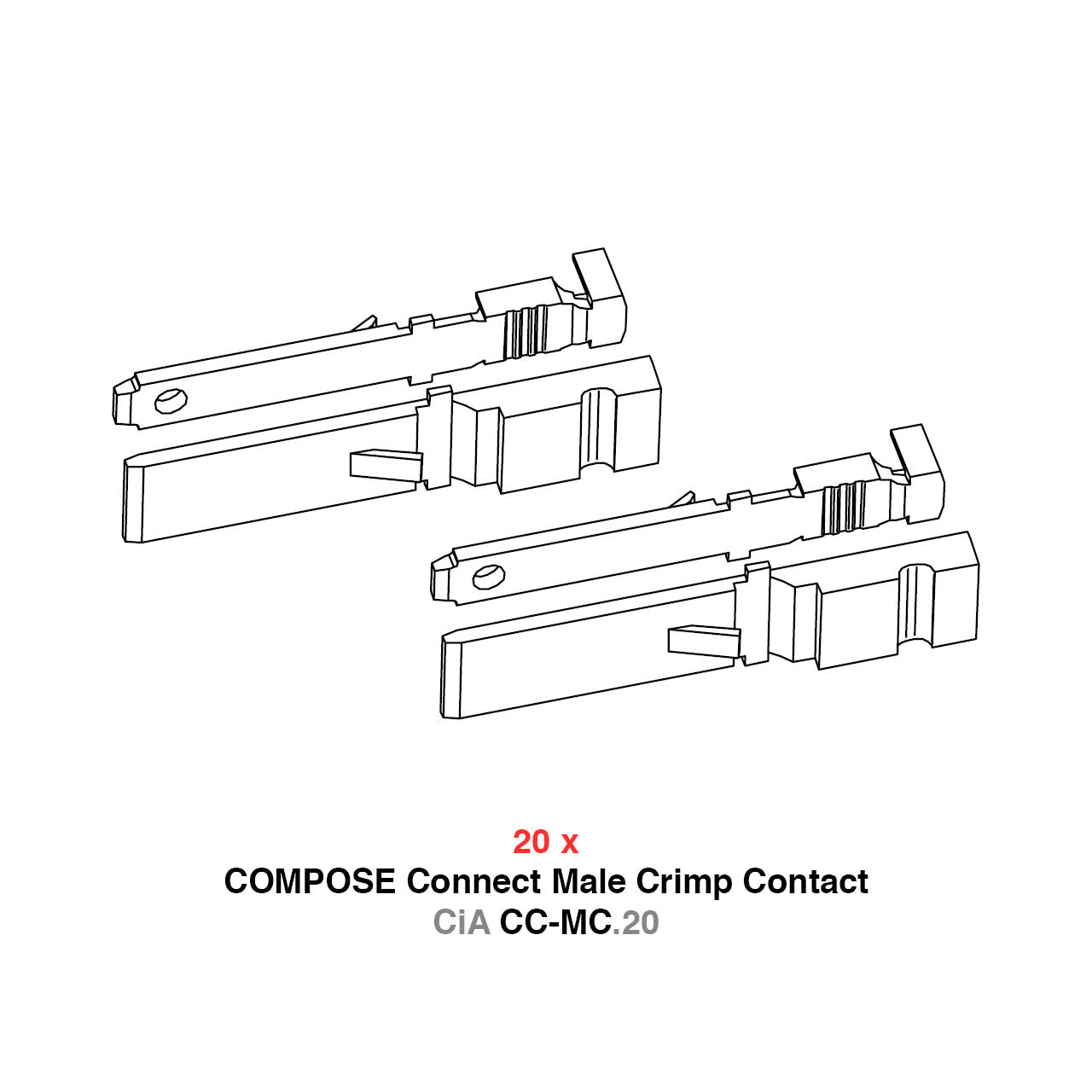 HELIX CiA CC-MC.20 - COMPOSE Connect Male Crimp Contact Kit