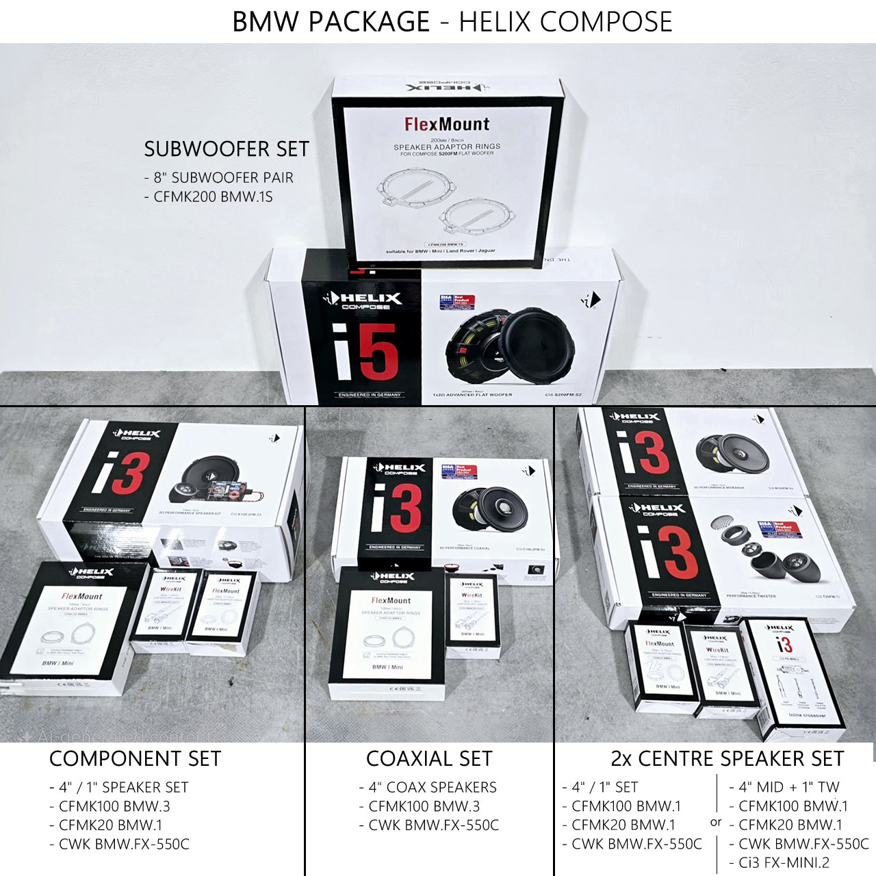 BMW HiFi S0676 F Gen - Speaker & Subwoofer DSP Amplified Package | HELIX Ci3 / Ci5