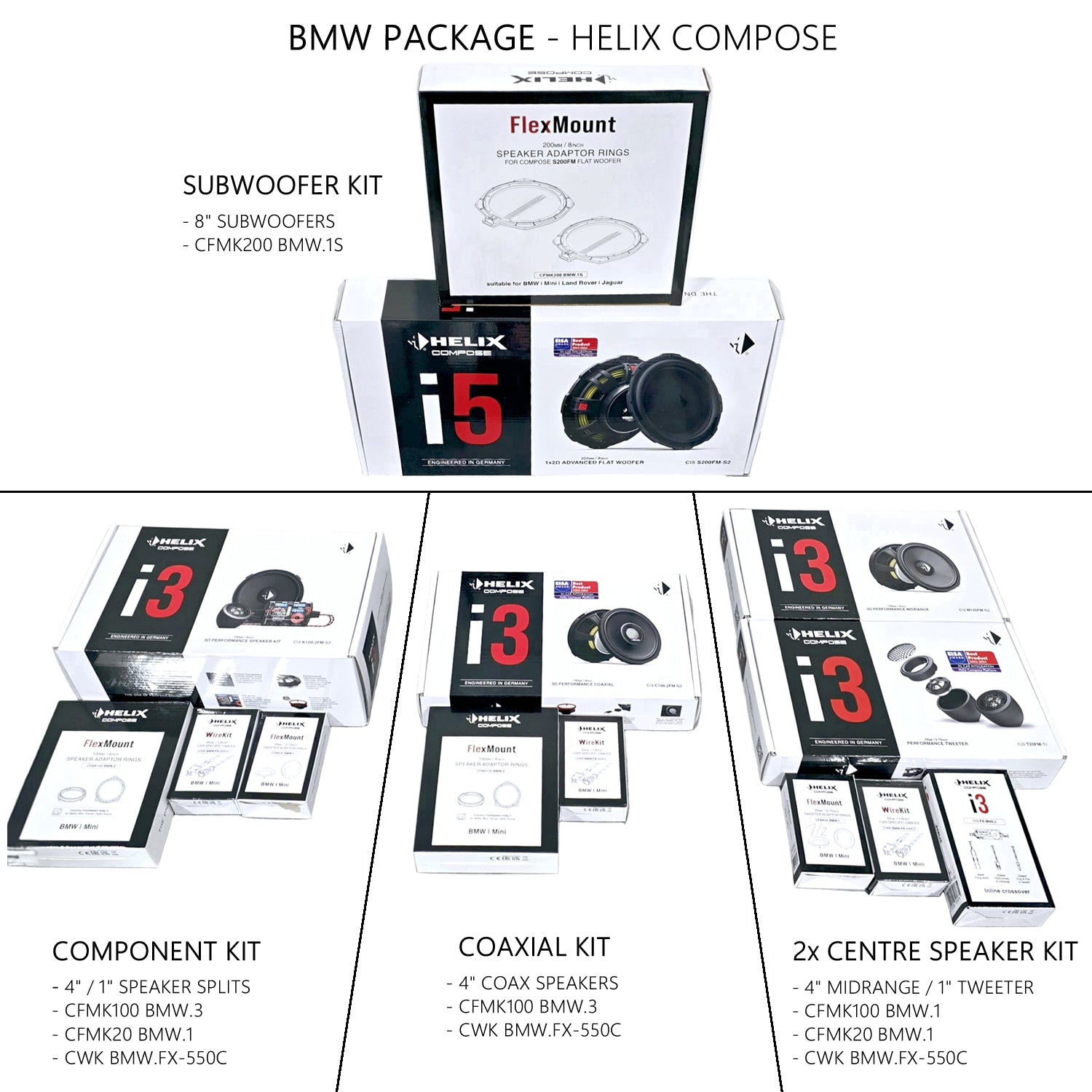 BMW HiFi S0676 F/G Gen - Speaker & Subwoofer Upgrade Package | HELIX Ci3 / Ci5