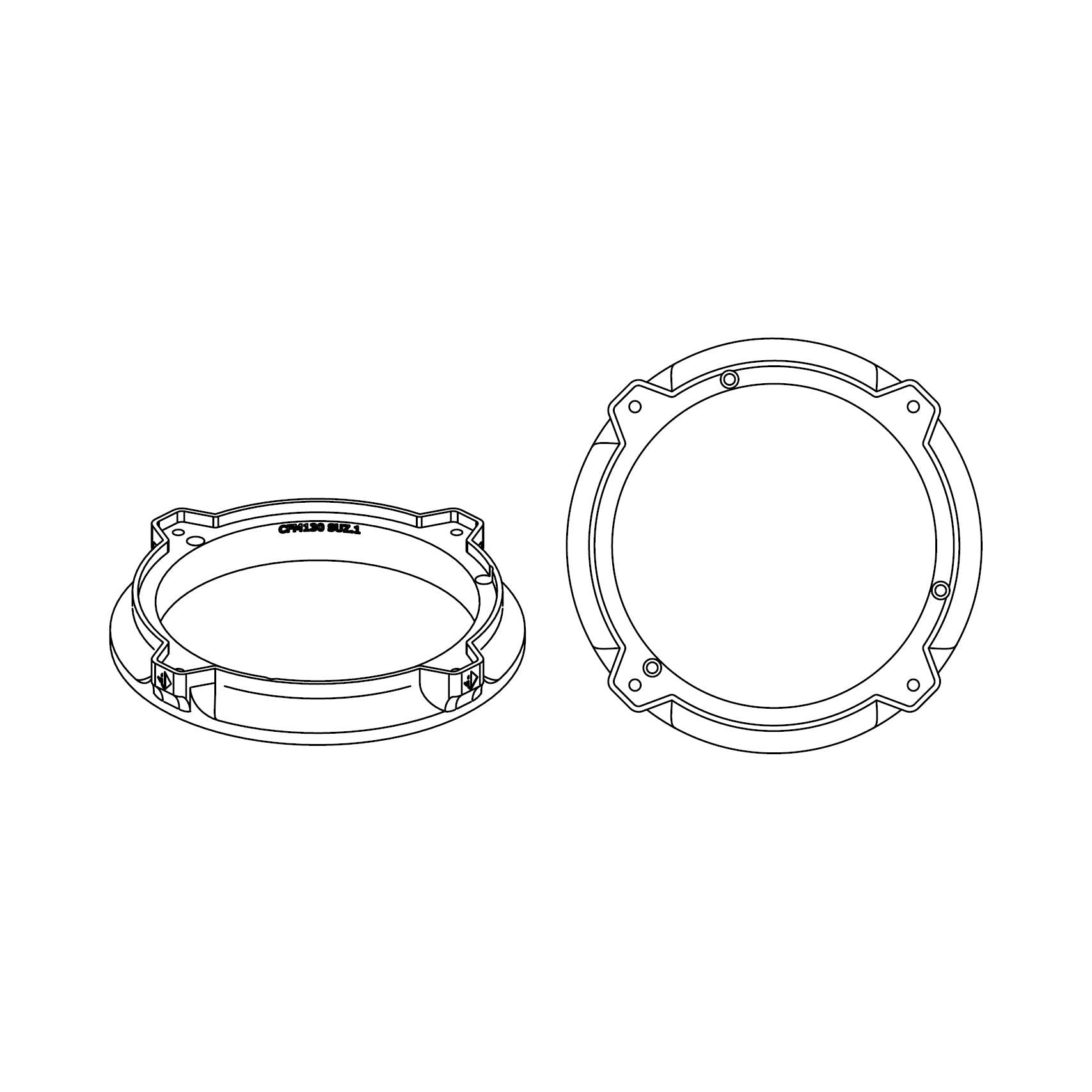 HELIX FlexMount CFMK130 - 5.25" 3D Printed Speaker Adapter | Pair