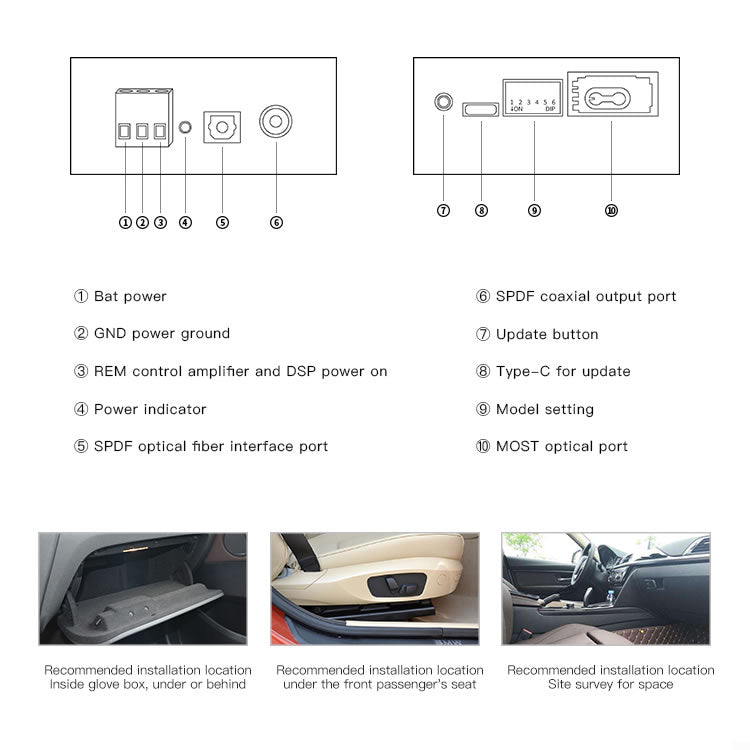 Eway Tech EW-BMMO-V620 - Optical MOST25 To SPDIF TosLink Converter for Harman Kardon BMW E/F Generation