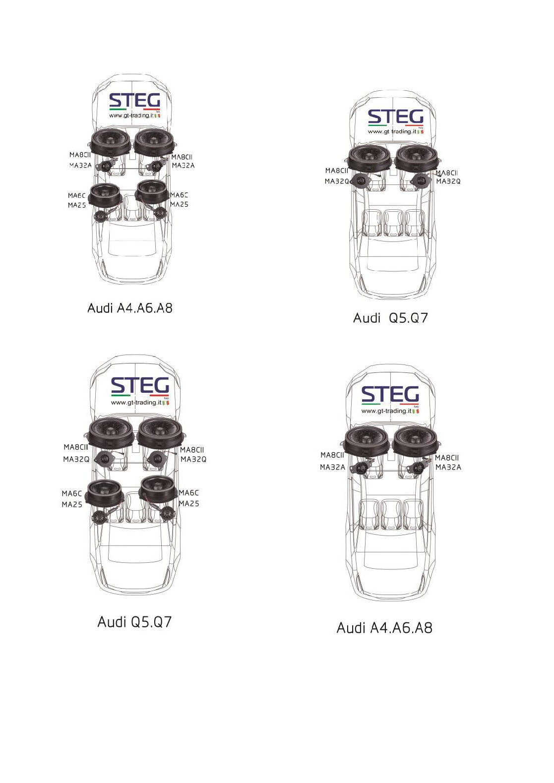 STEG MA8C - Premium 8" Component Speaker For AUDI Q7