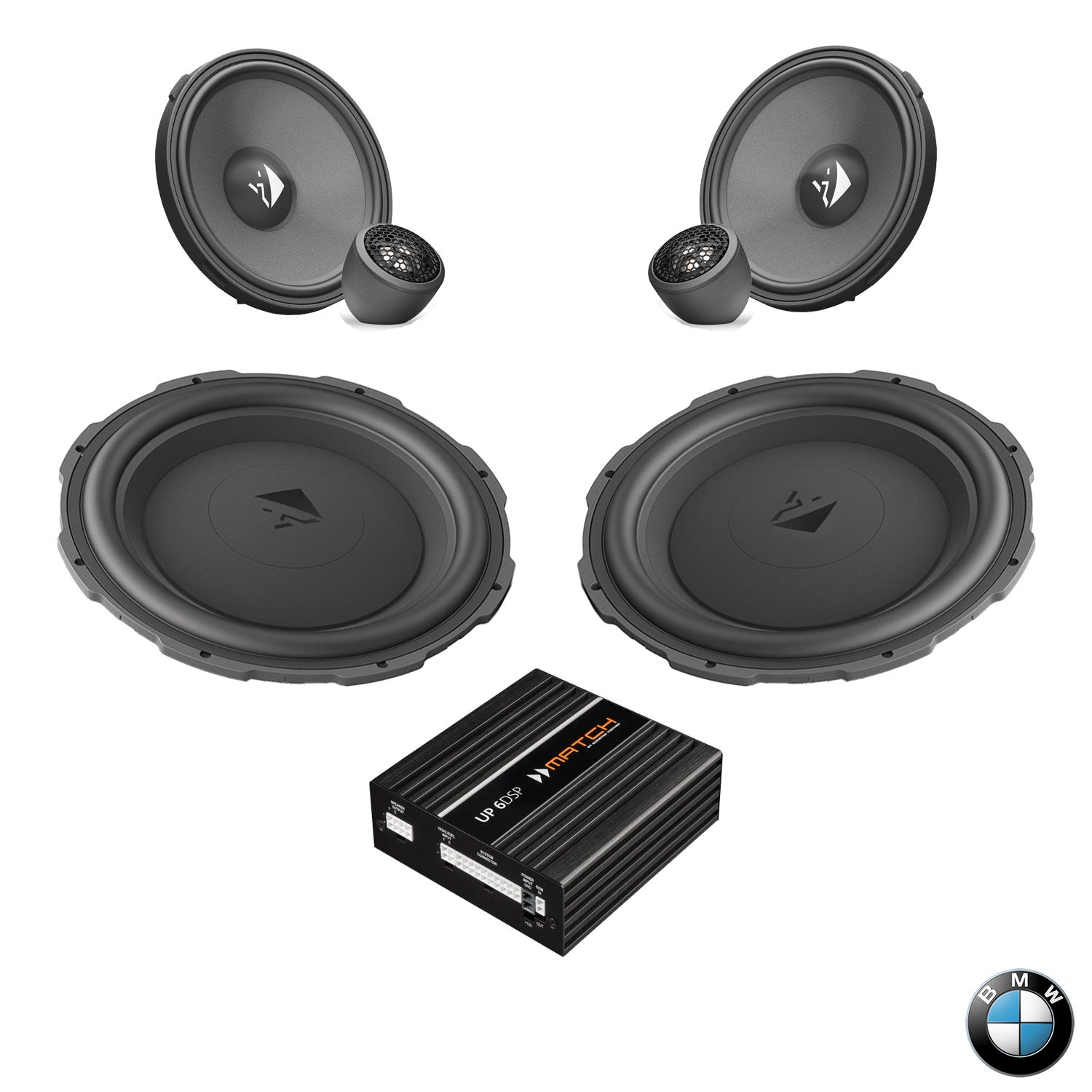 BMW Basic Sound F Gen - Front Speaker & Subwoofer DSP Amplified Package | HELIX Ci3 / Ci5 (tweeter pods required)