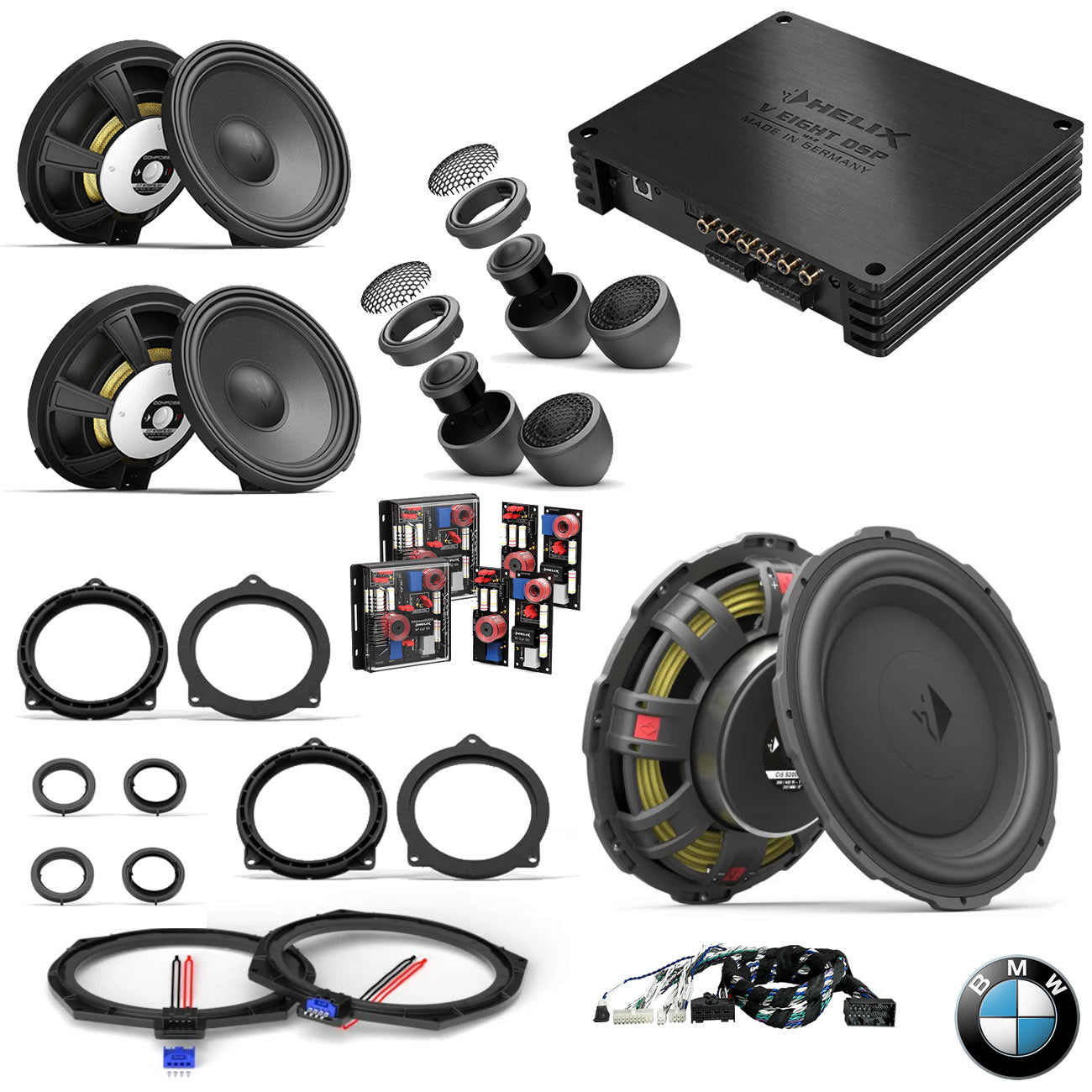 BMW HiFi S0676 G Gen RAM - Speaker & Subwoofer DSP Amplified Package 3 | HELIX Ci7 / Ci5 (rear tweeter grilles required)