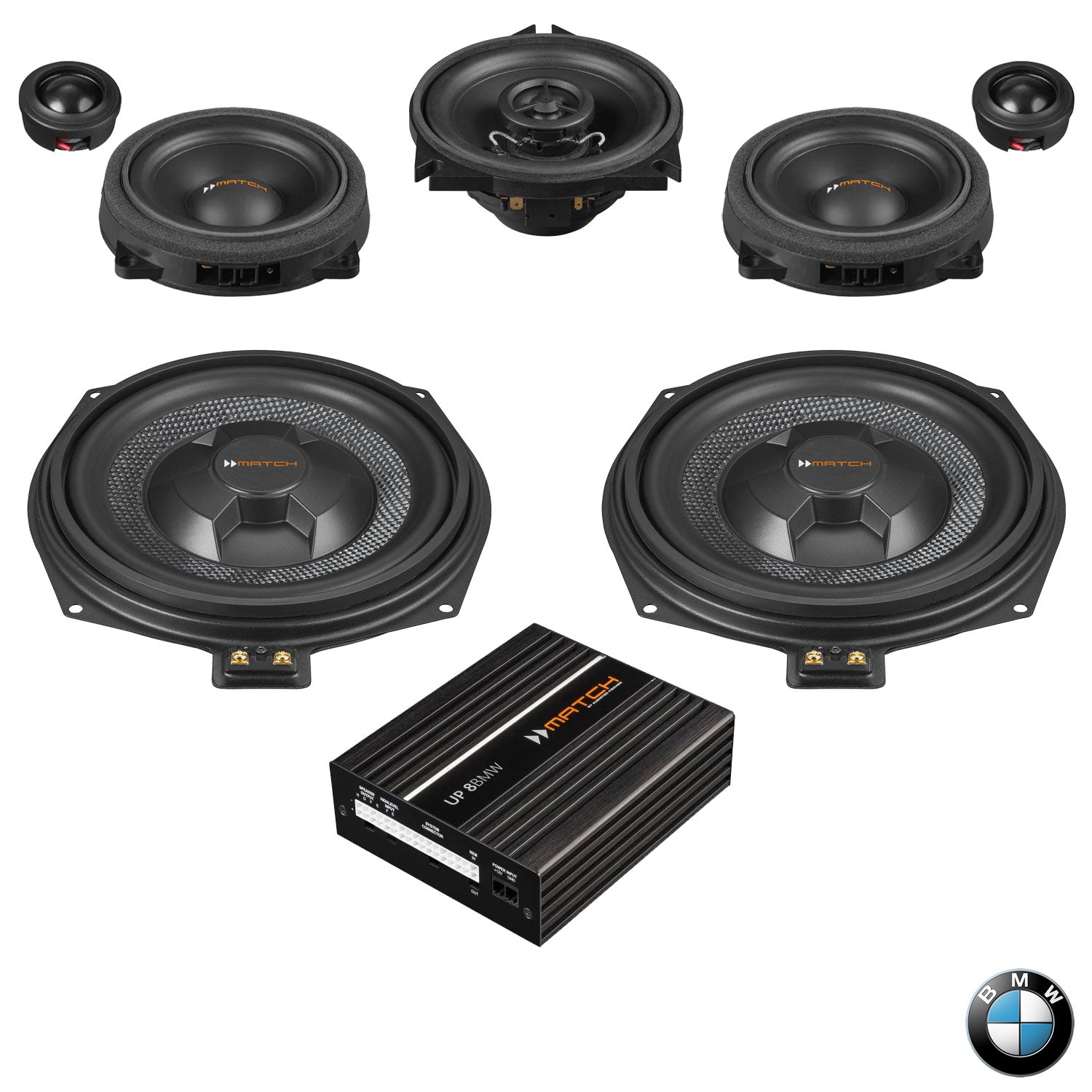 BMW HiFi S0676 F Gen - Front Speaker & Subwoofer DSP Amplified Package | MATCH UP PnP