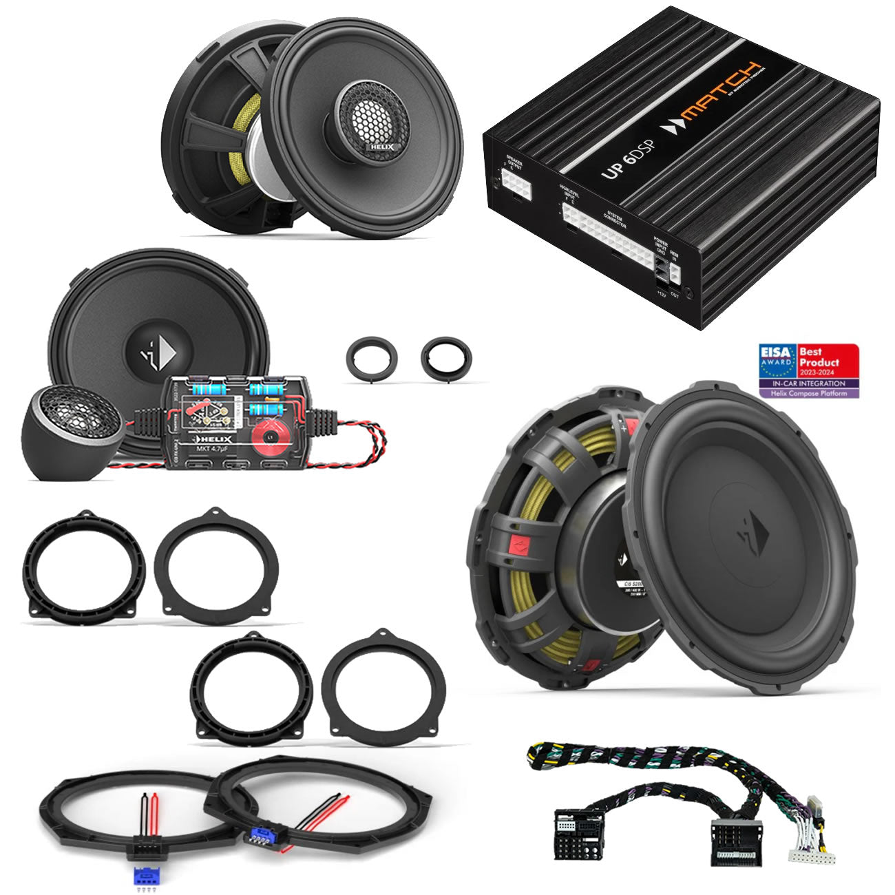 BMW Basic Sound F Gen - Speaker & Subwoofer DSP Amplified Package | HELIX Ci3 / Ci5 (tweeter pods required)