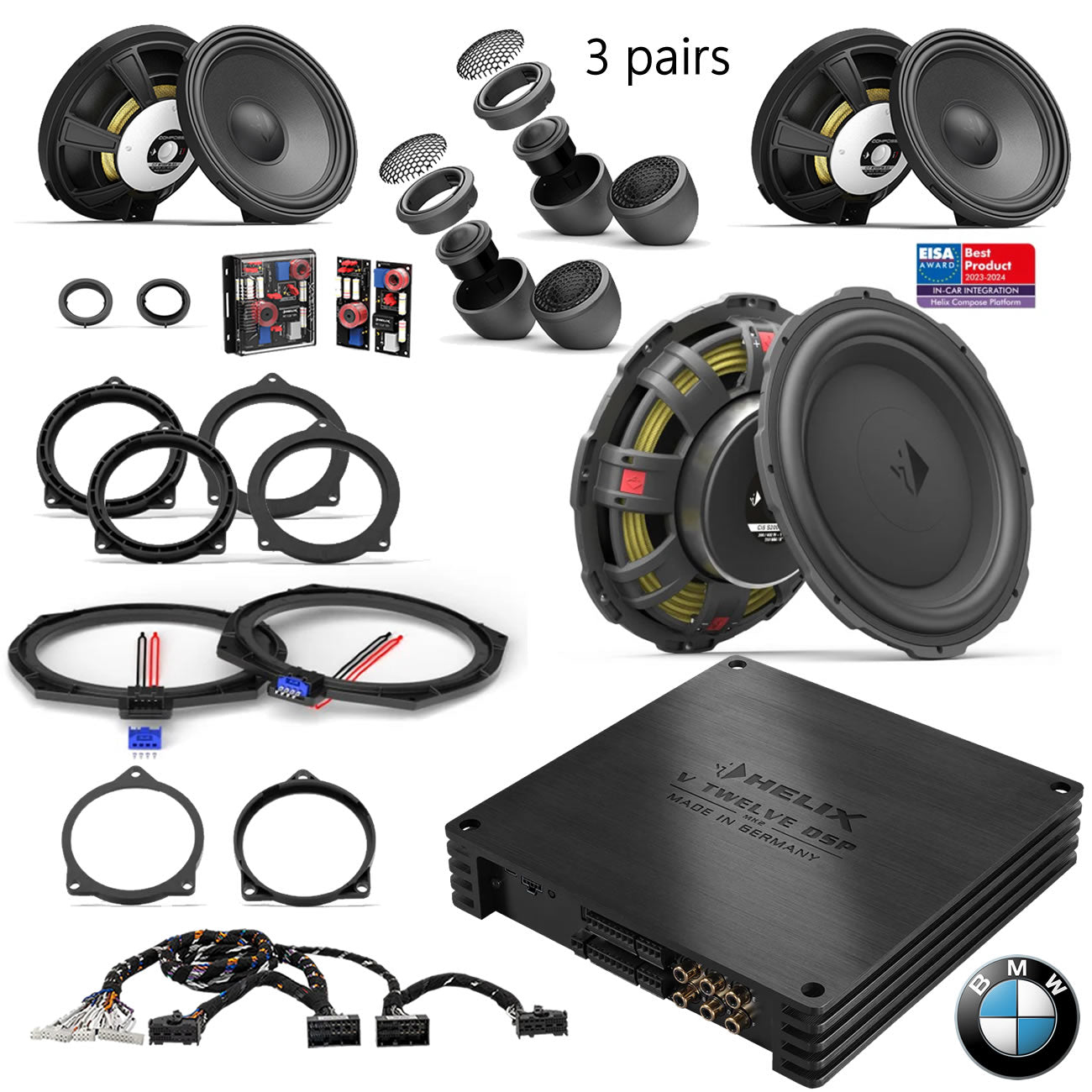 BMW Harman Kardon S0688 G Gen RAM - Speaker & Subwoofer DSP Amplified Package 2 | HELIX Ci7 / Ci5