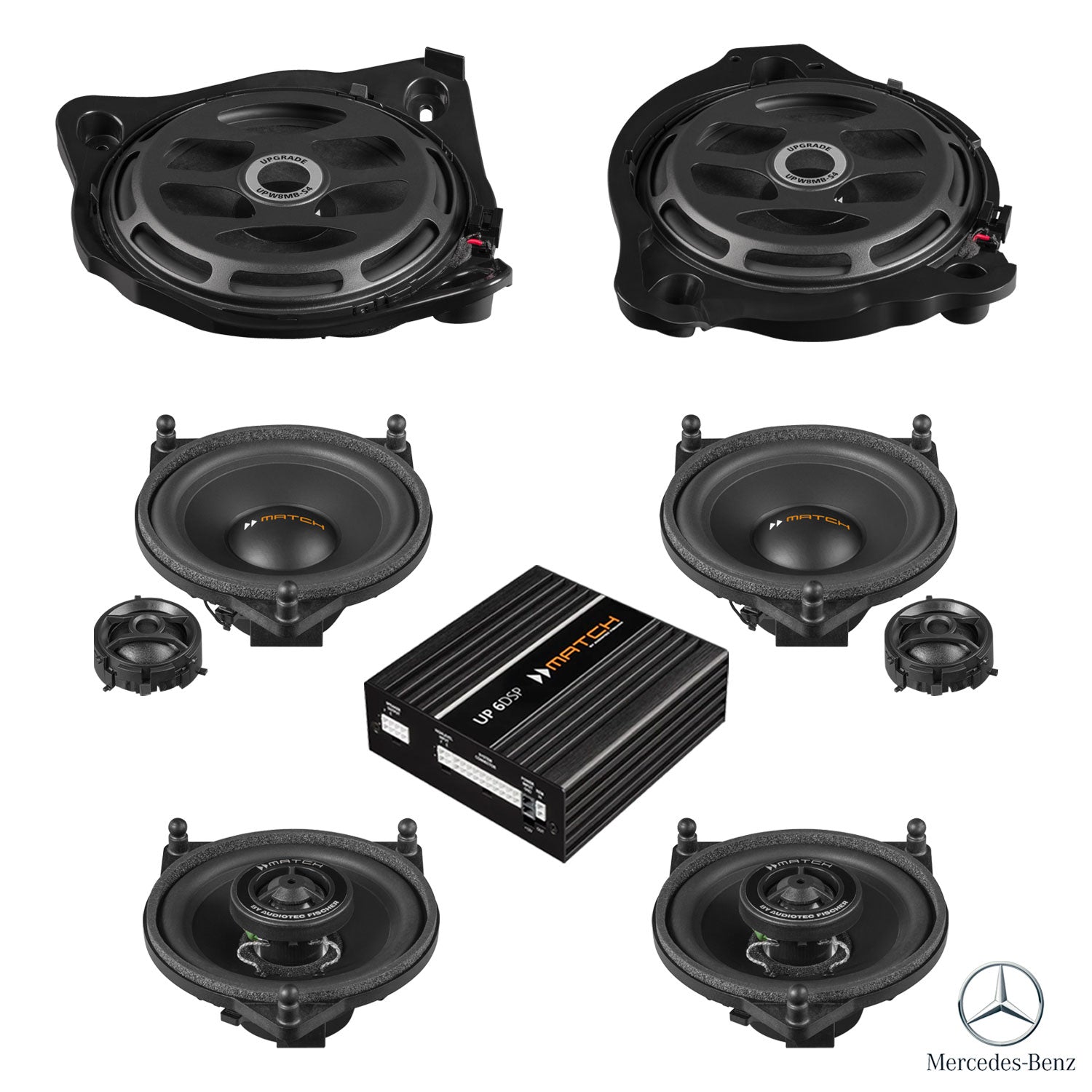 Mercedes C-Class W205 Basic Sound - Speaker & Subwoofer DSP Amplified Package | MATCH UP PnP