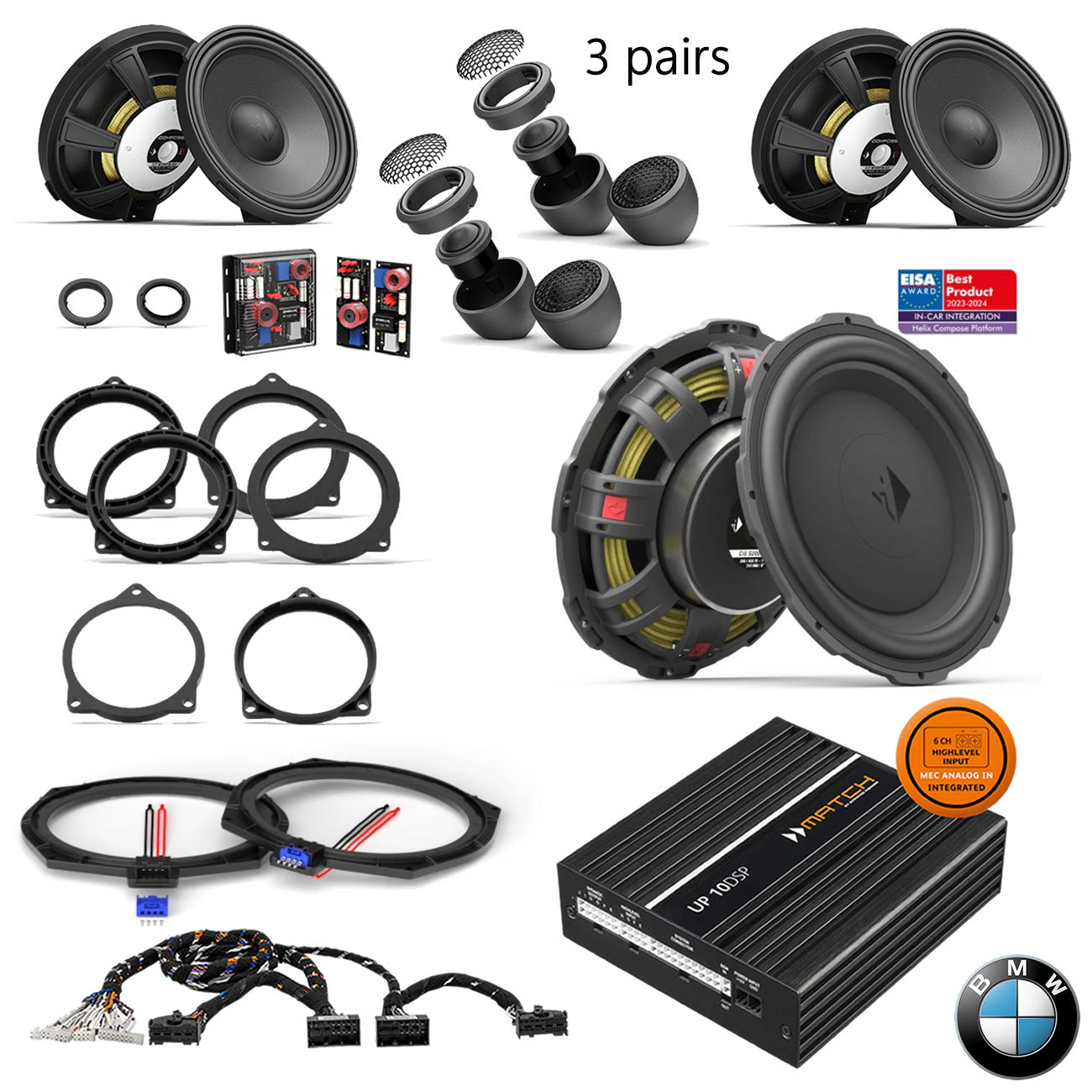 BMW Harman Kardon S0688 G Gen RAM - Speaker & Subwoofer DSP Amplified Package | HELIX Ci7 / Ci5