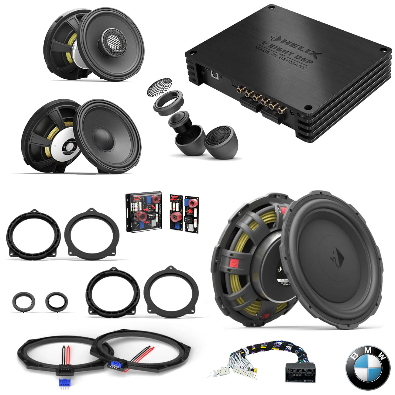 BMW HiFi S0676 F Gen - Speaker & Subwoofer DSP Amplified Package 2 | HELIX Ci7 / Ci3 / Ci5