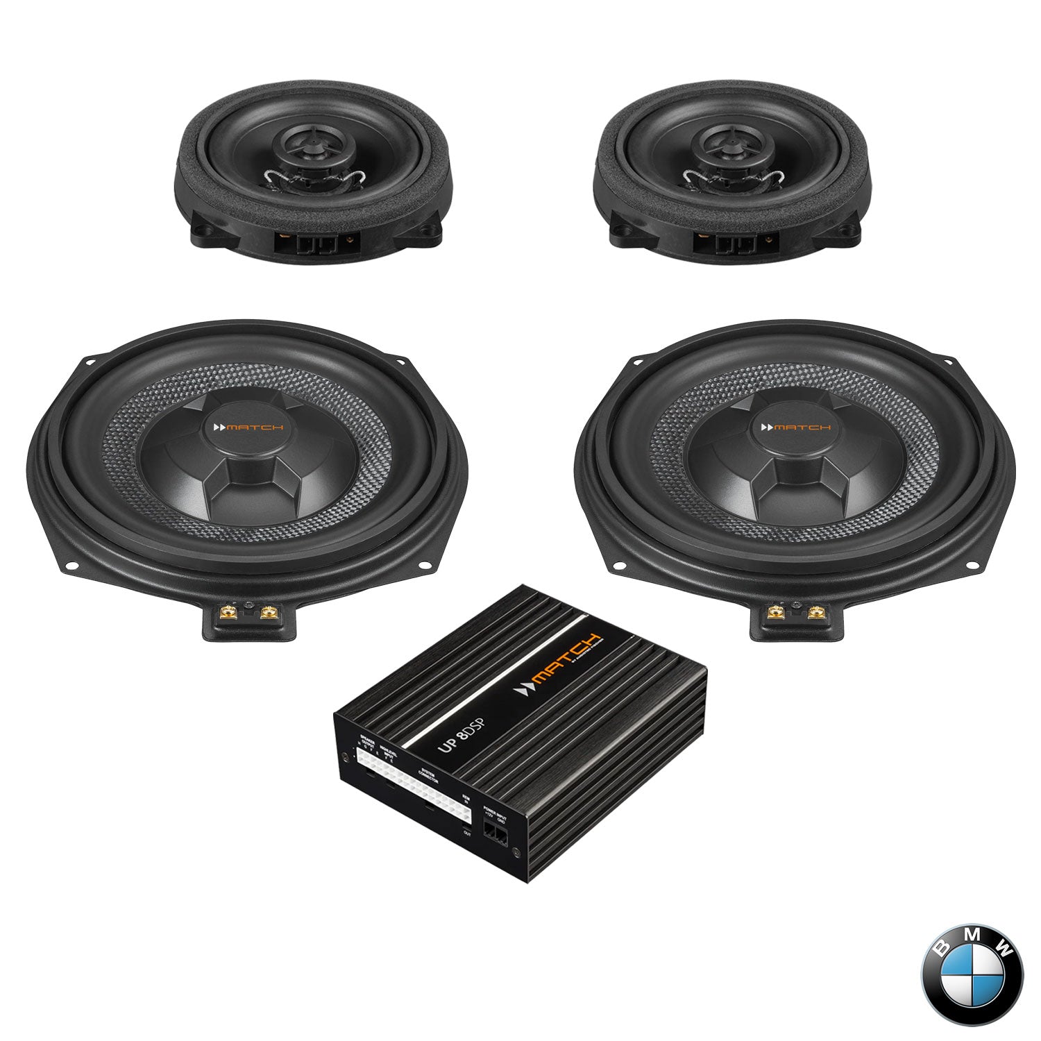 BMW Basic Sound RAM G Gen - Front Speaker & Subwoofer DSP Amplified Upgrade Package | MATCH UP PnP