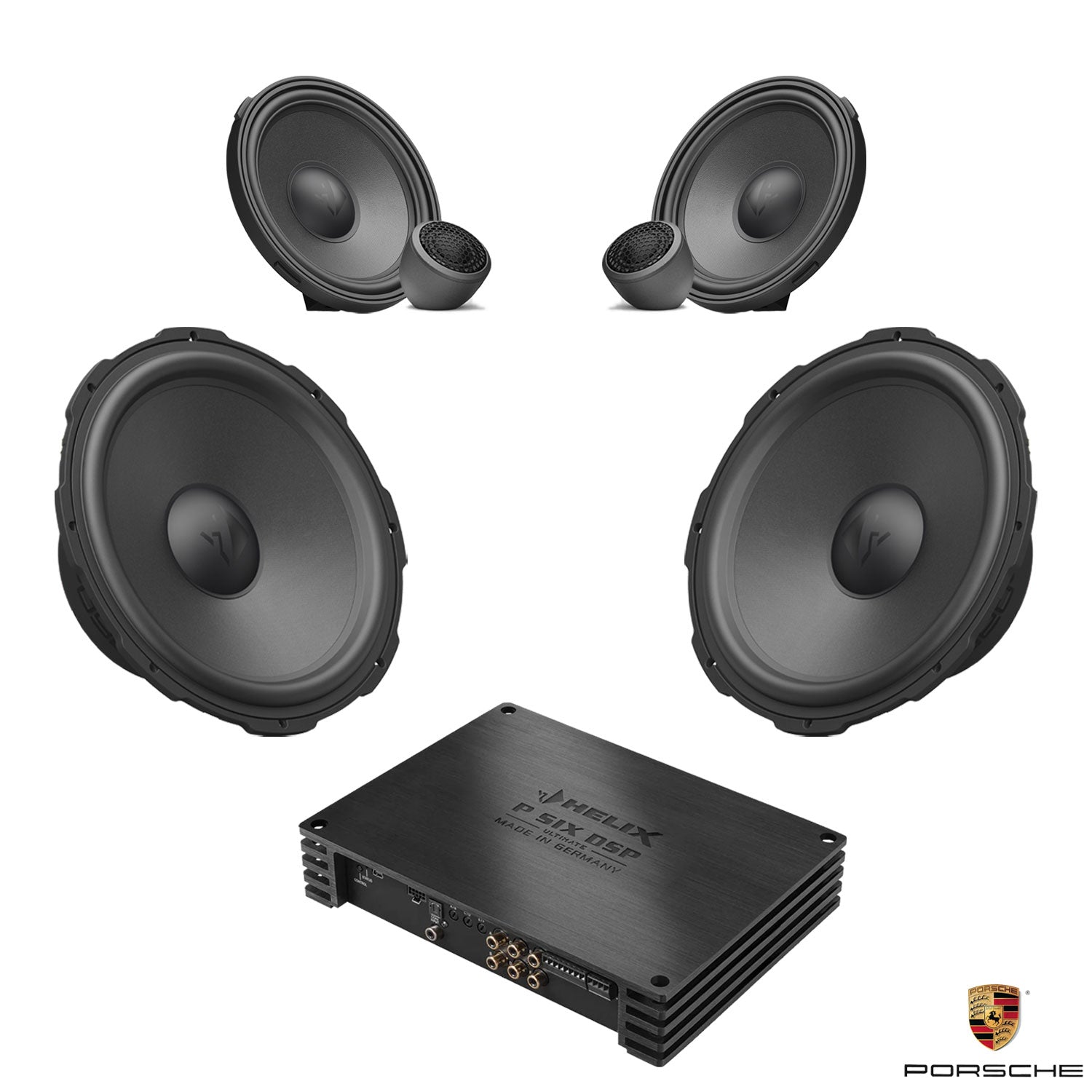 Porsche 911 (992) Basic Sound - 3-Way Front Speaker DSP Amplified Package | HELIX Ci7