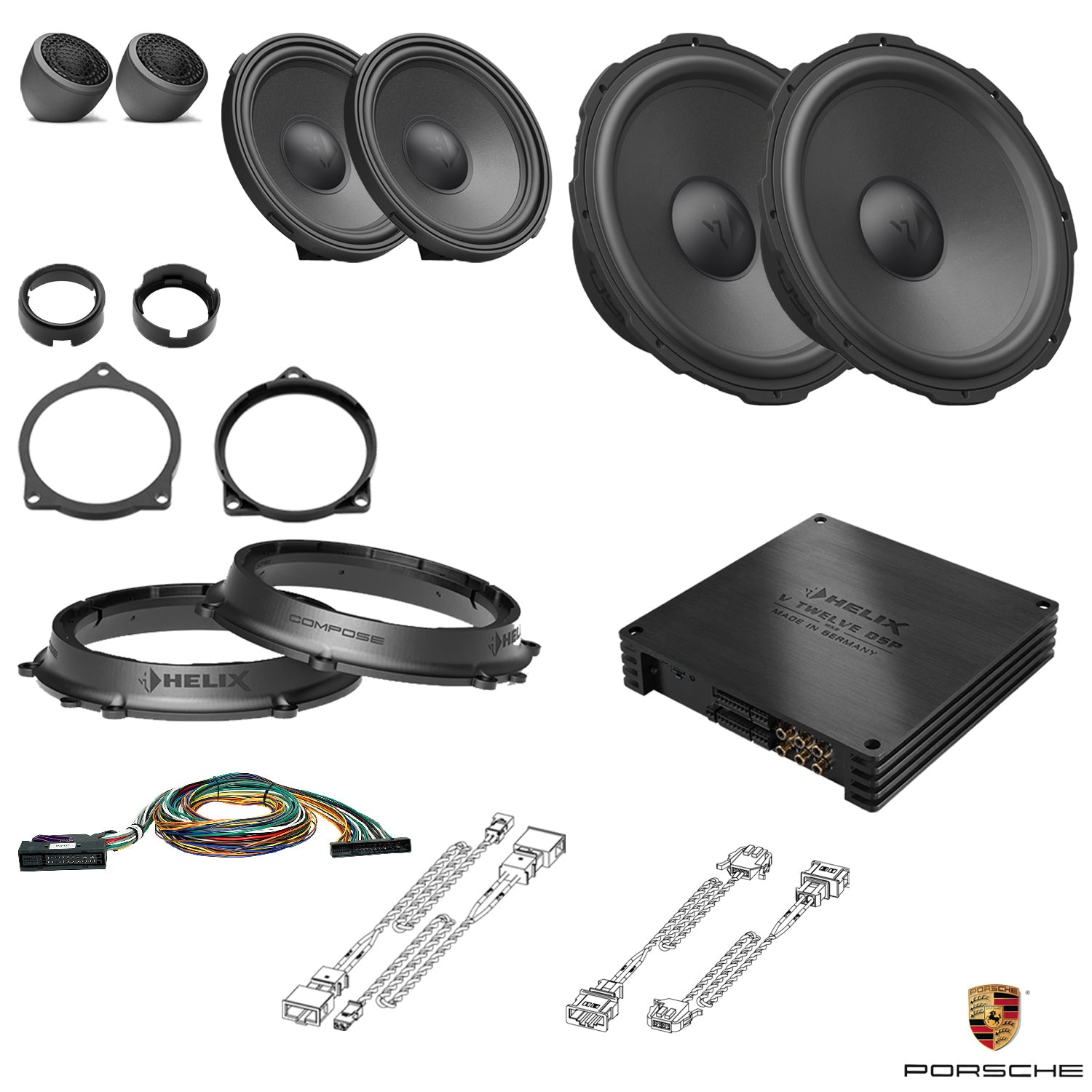 Porsche 911 (992) BOSE - Front Speaker DSP Amplified Package | HELIX Ci7