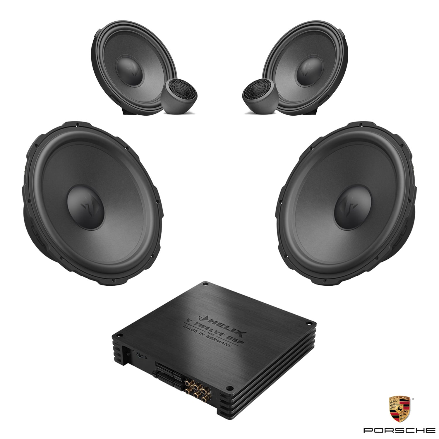 Porsche 911 (992) BOSE - 3-Way Front Speaker DSP Amplified Package | HELIX Ci7