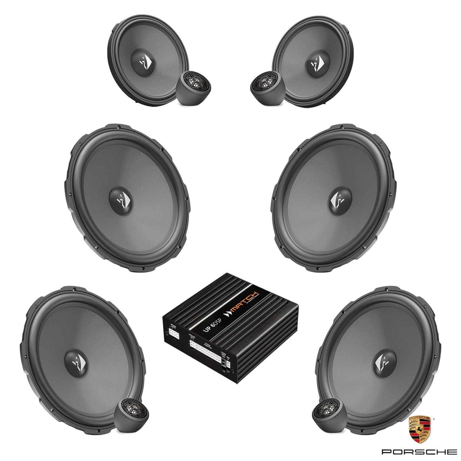 Porsche Cayenne Basic Sound - 3-Way Speaker DSP Amplified Package | HELIX Ci3