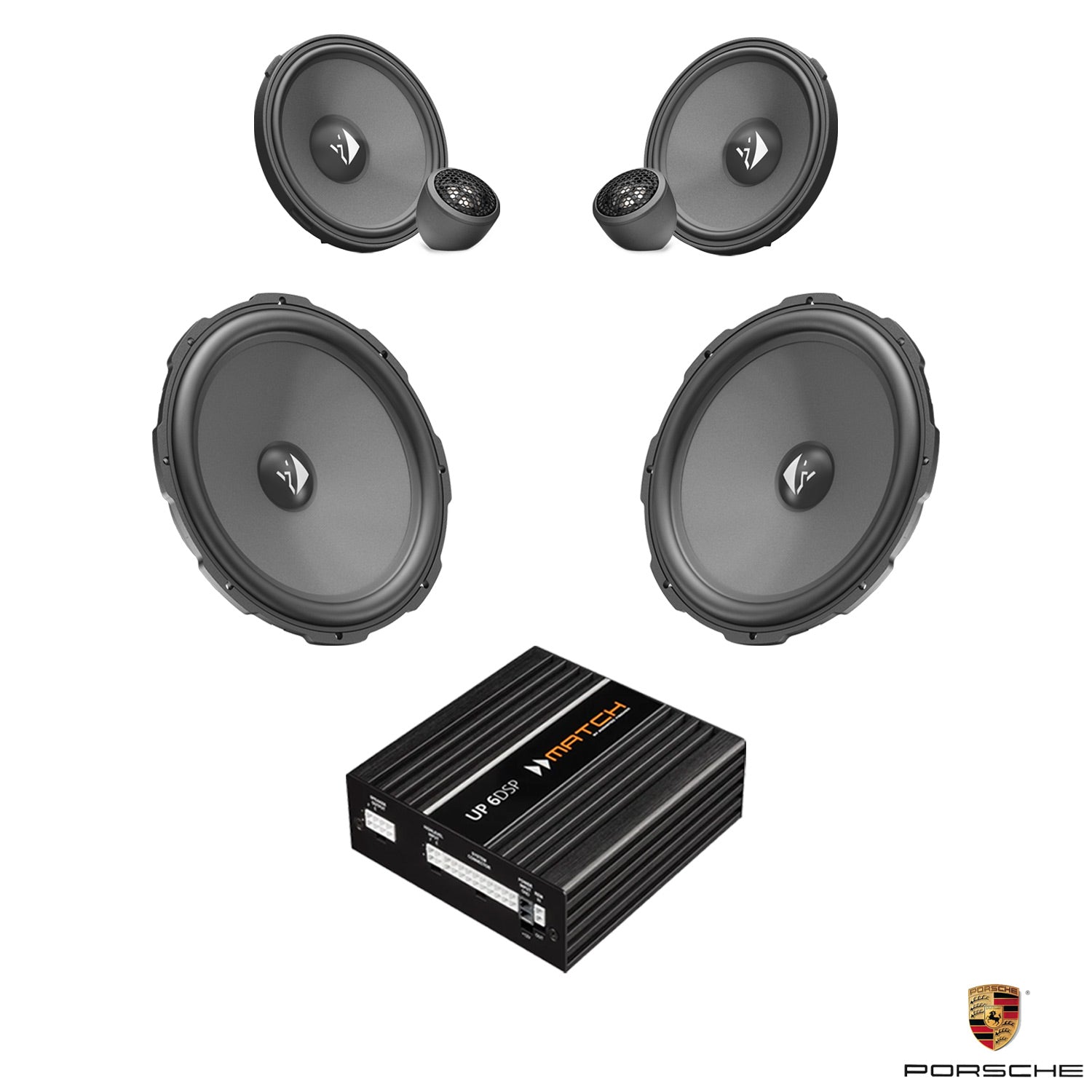 Porsche Cayenne Basic Sound - 3-Way Front Speaker DSP Amplified Package | HELIX Ci3