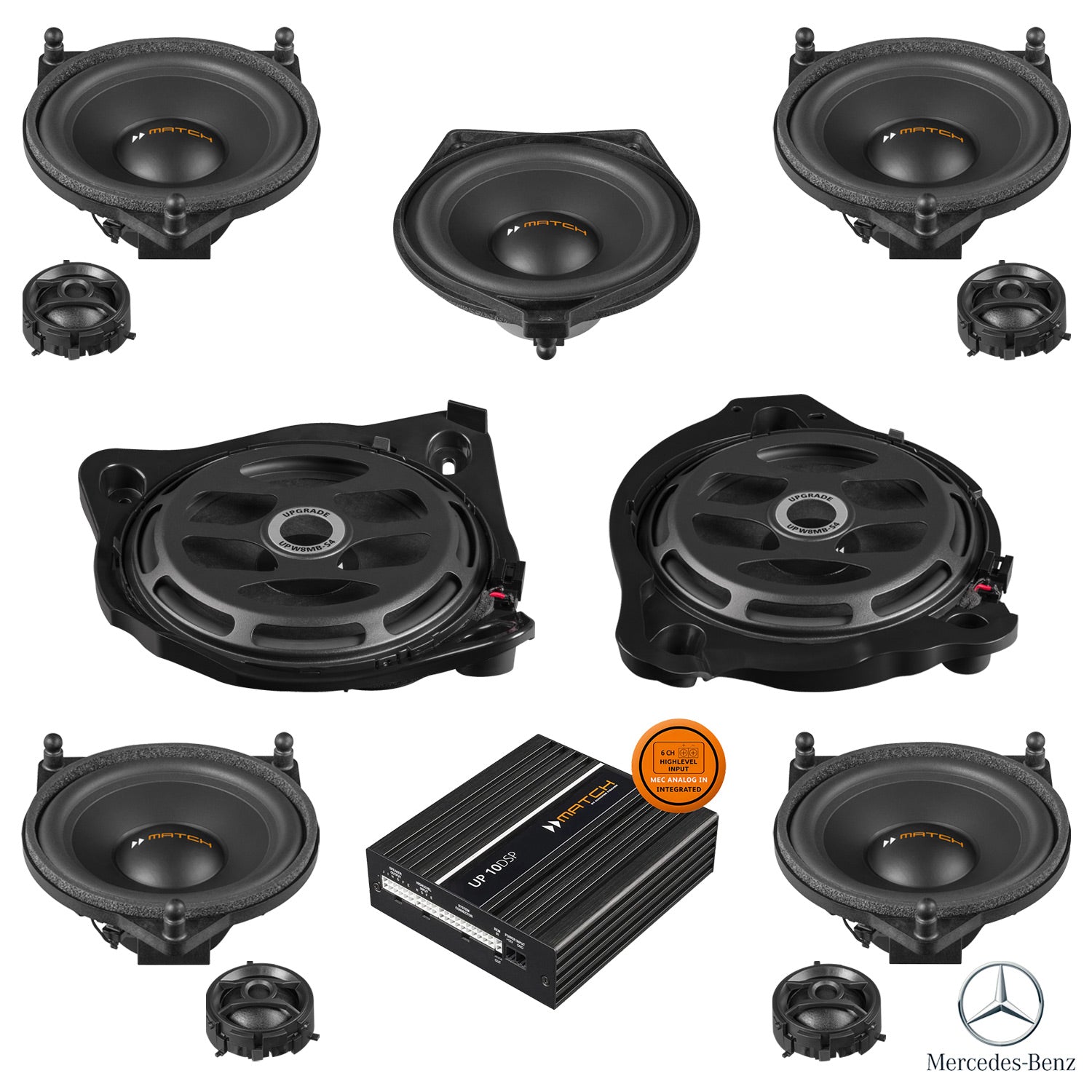 Mercedes E-Class W213 Burmester - Speaker & Subwoofer DSP Amplified Package | MATCH UP PnP