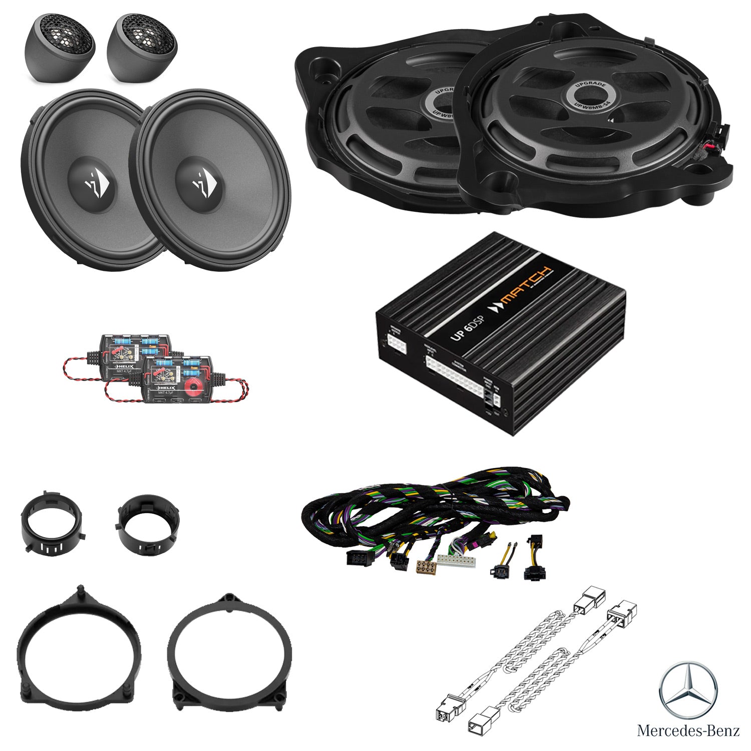 Mercedes E-Class W213 Basic Sound - Front Speaker & Subwoofer DSP Amplified Package | HELIX Ci3