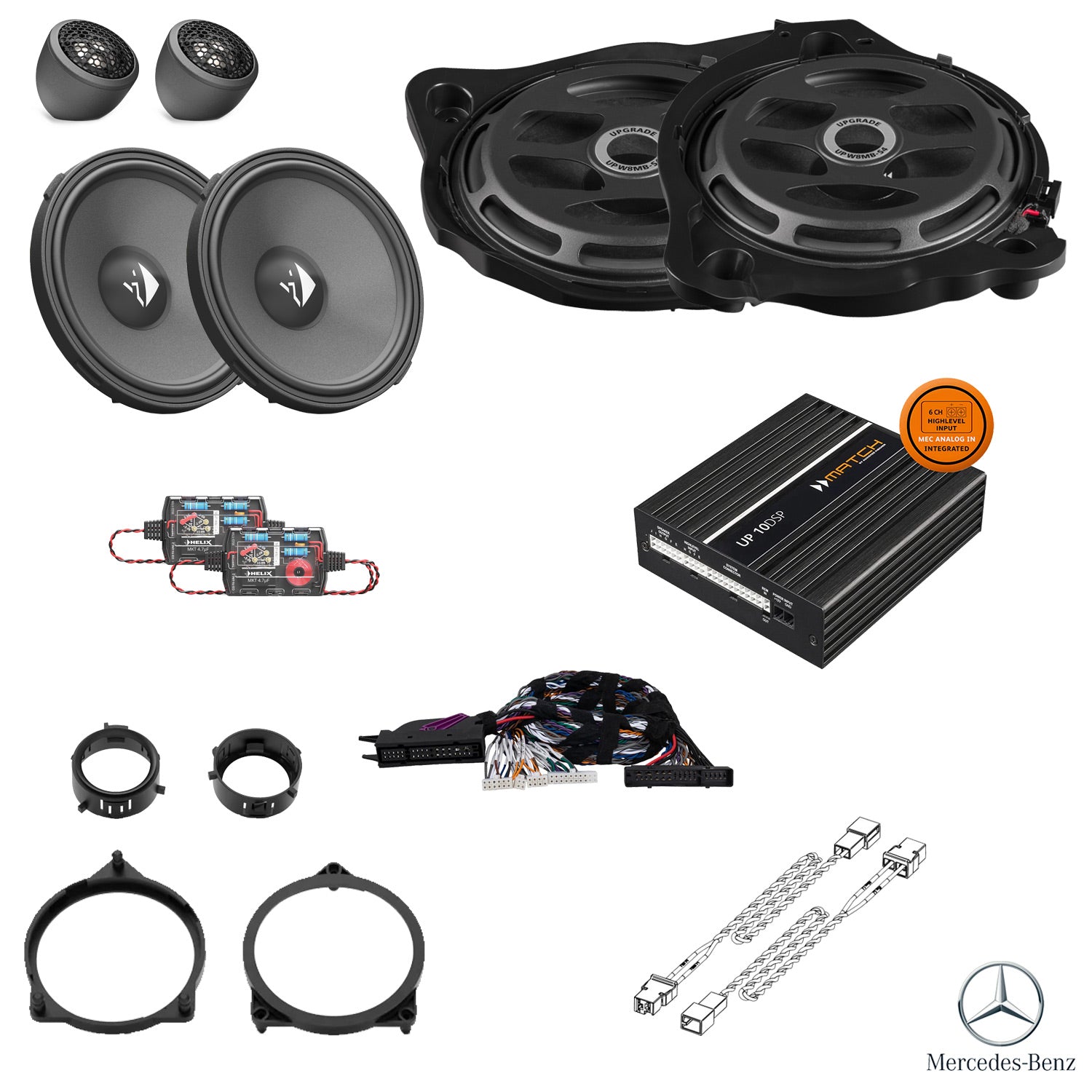 Mercedes E-Class W213 Burmester - Front Speaker & Subwoofer DSP Amplified Package | HELIX Ci3