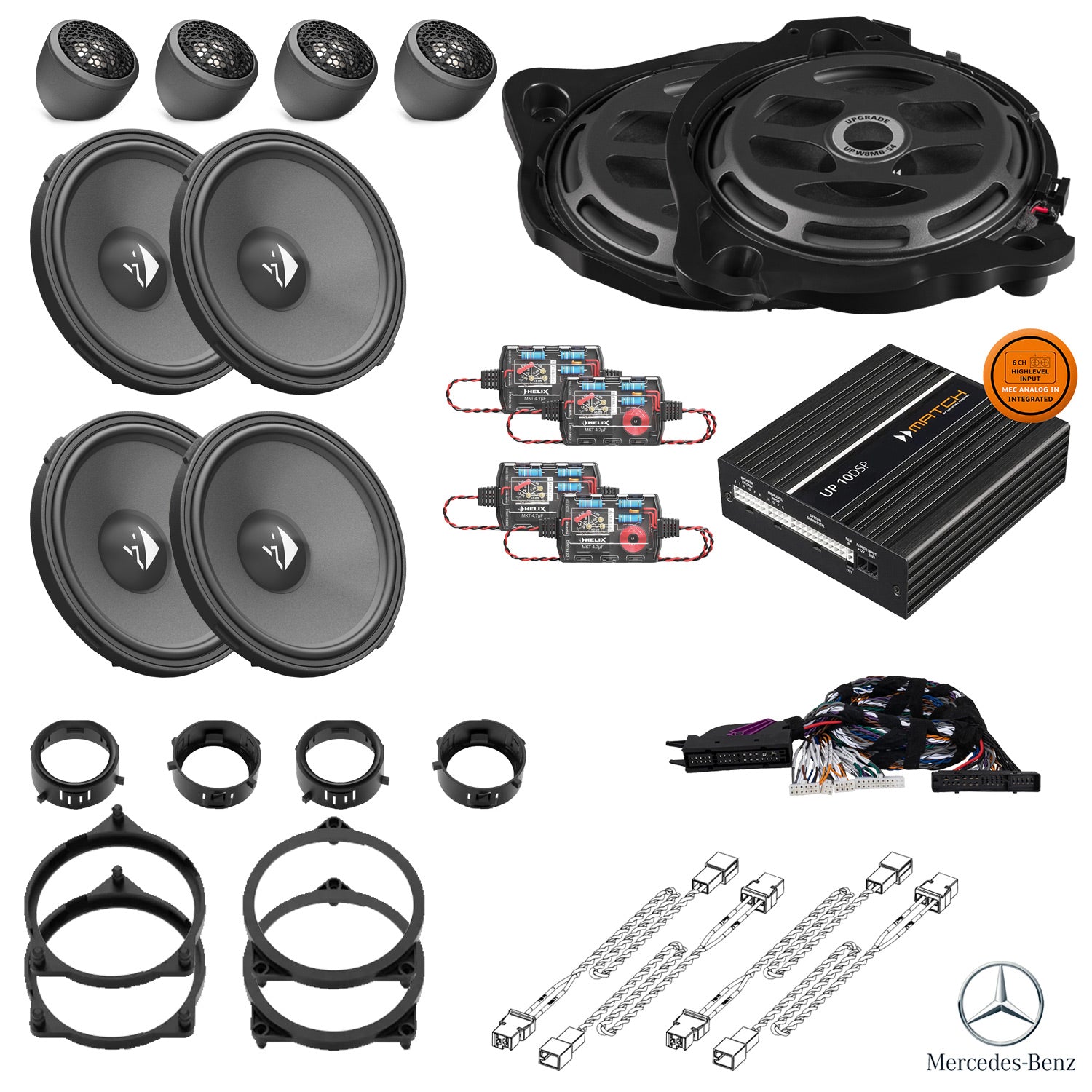 Mercedes GLC X253 Burmester - Speaker & Subwoofer DSP Amplified Package | HELIX Ci3