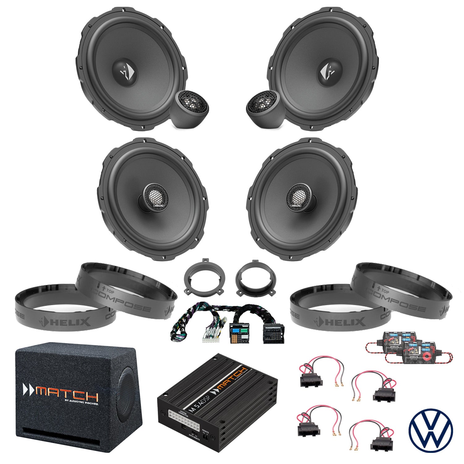 VW T-Roc A1 - Speaker & Subwoofer DSP Amplified Package | HELIX Ci3