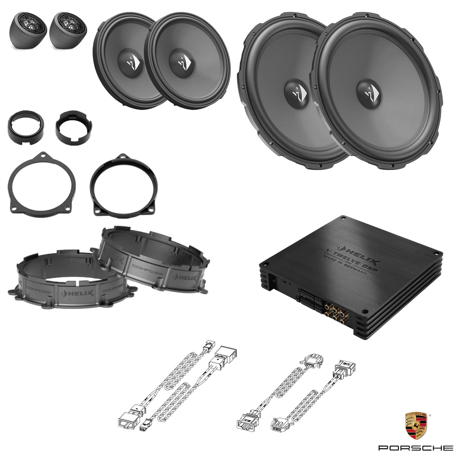 Porsche Taycan BOSE - Front Speaker DSP Amplified Package | HELIX Ci3