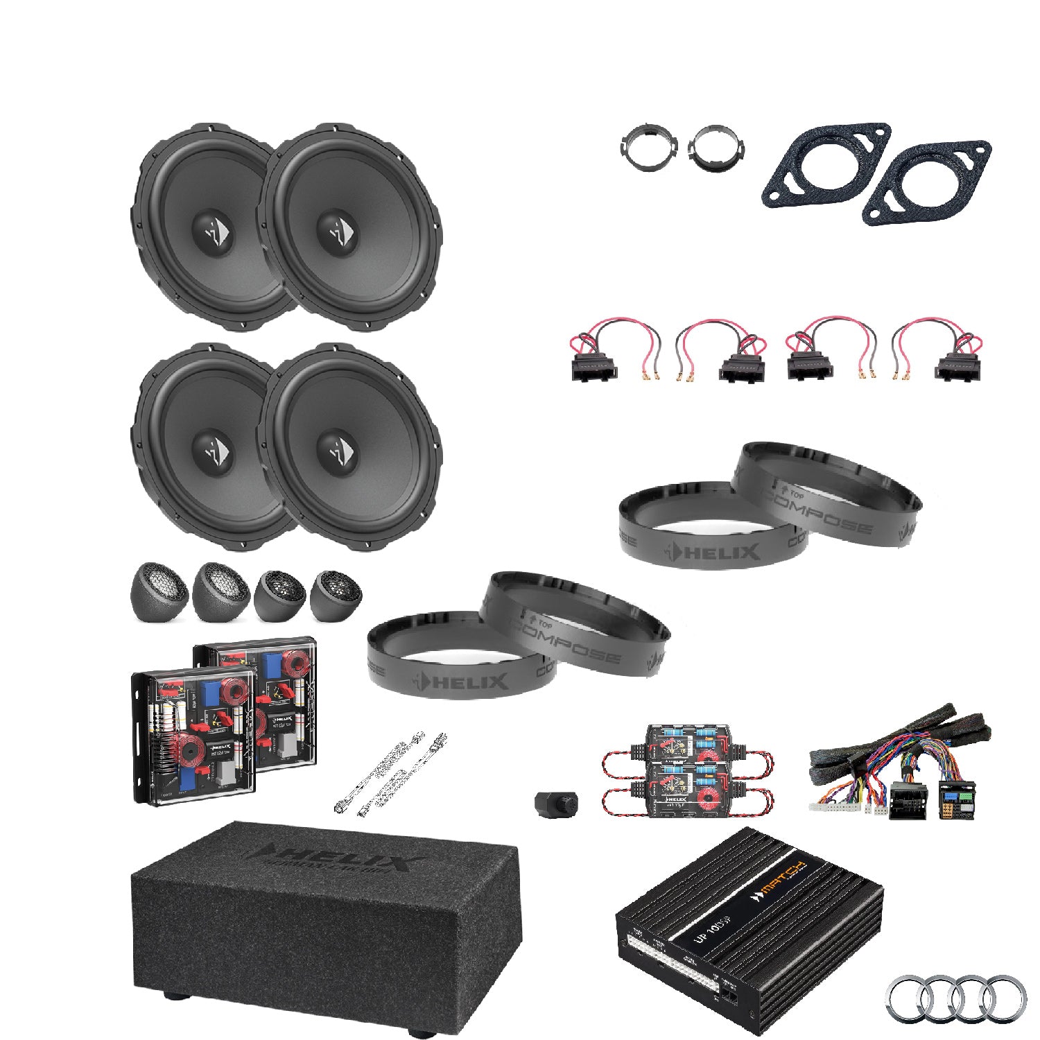 Audi Q4 e-tron AudiSound - Active Speaker & Subwoofer DSP Amlified Package | HELIX Ci3/Ci5