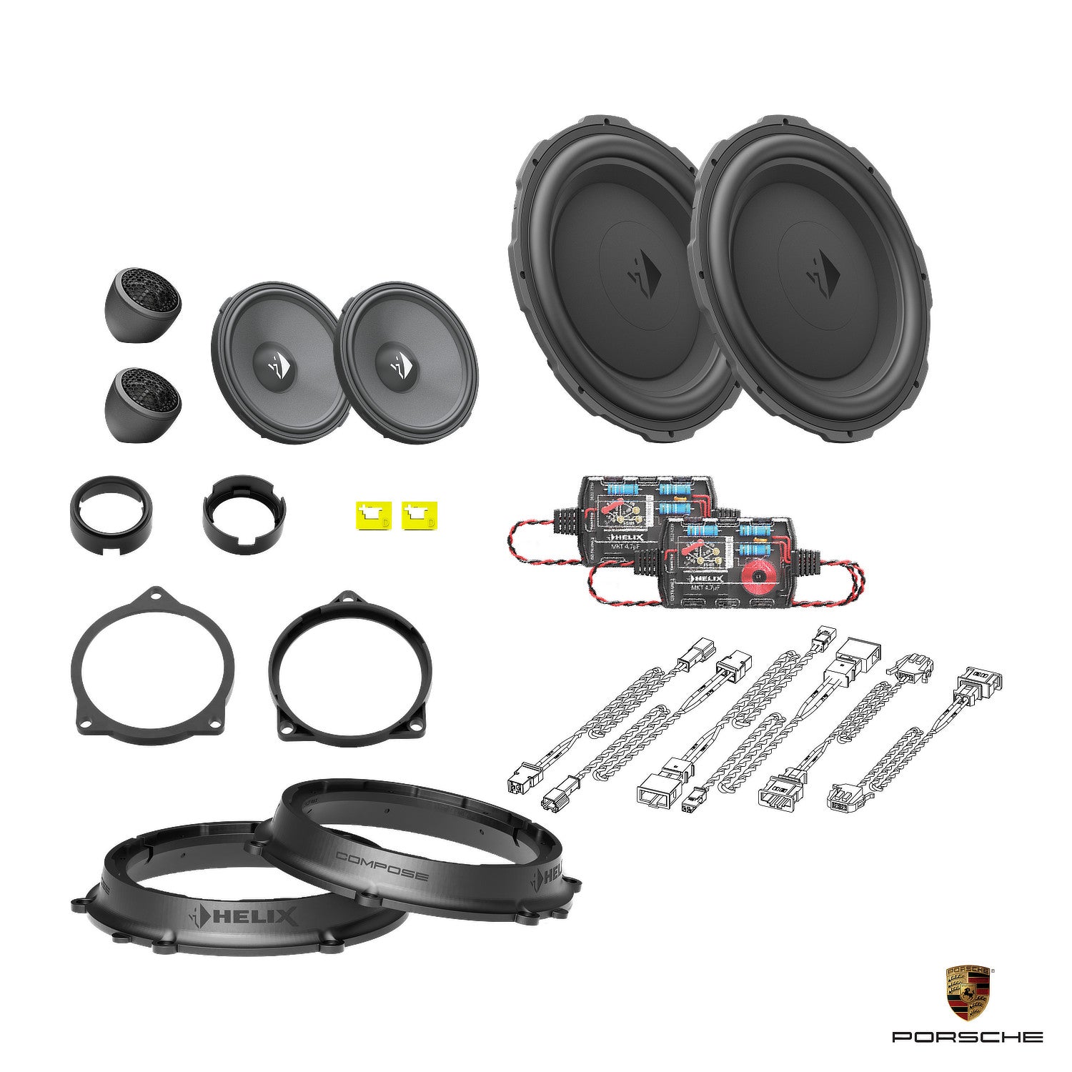 Porsche Boxster (982/718) - Front Speaker Upgrade Package (Extra Bass) | HELIX Ci3/Ci5