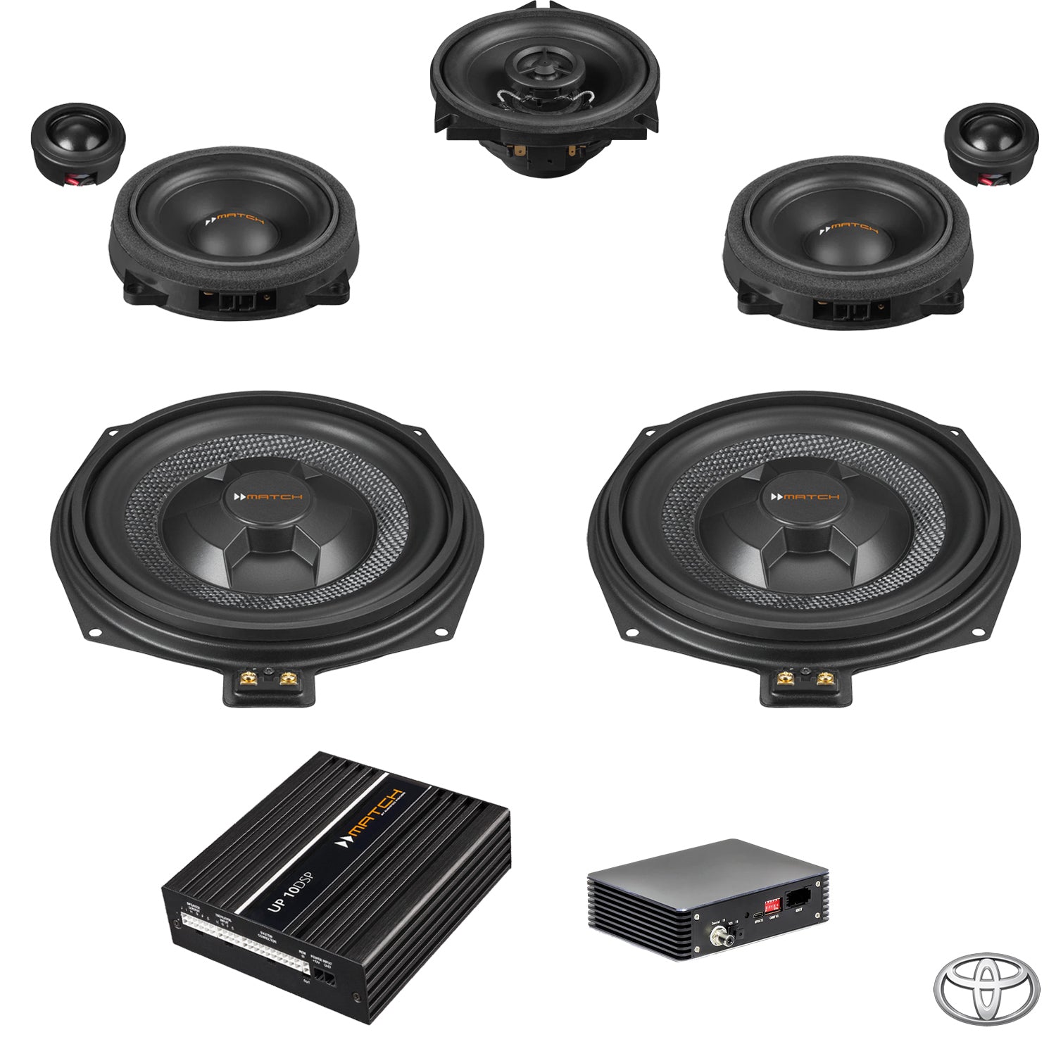 Toyota GR Supra (2019-) JBL - Front Speaker & Subwoofer DSP Amplified Package | MATCH UP PnP