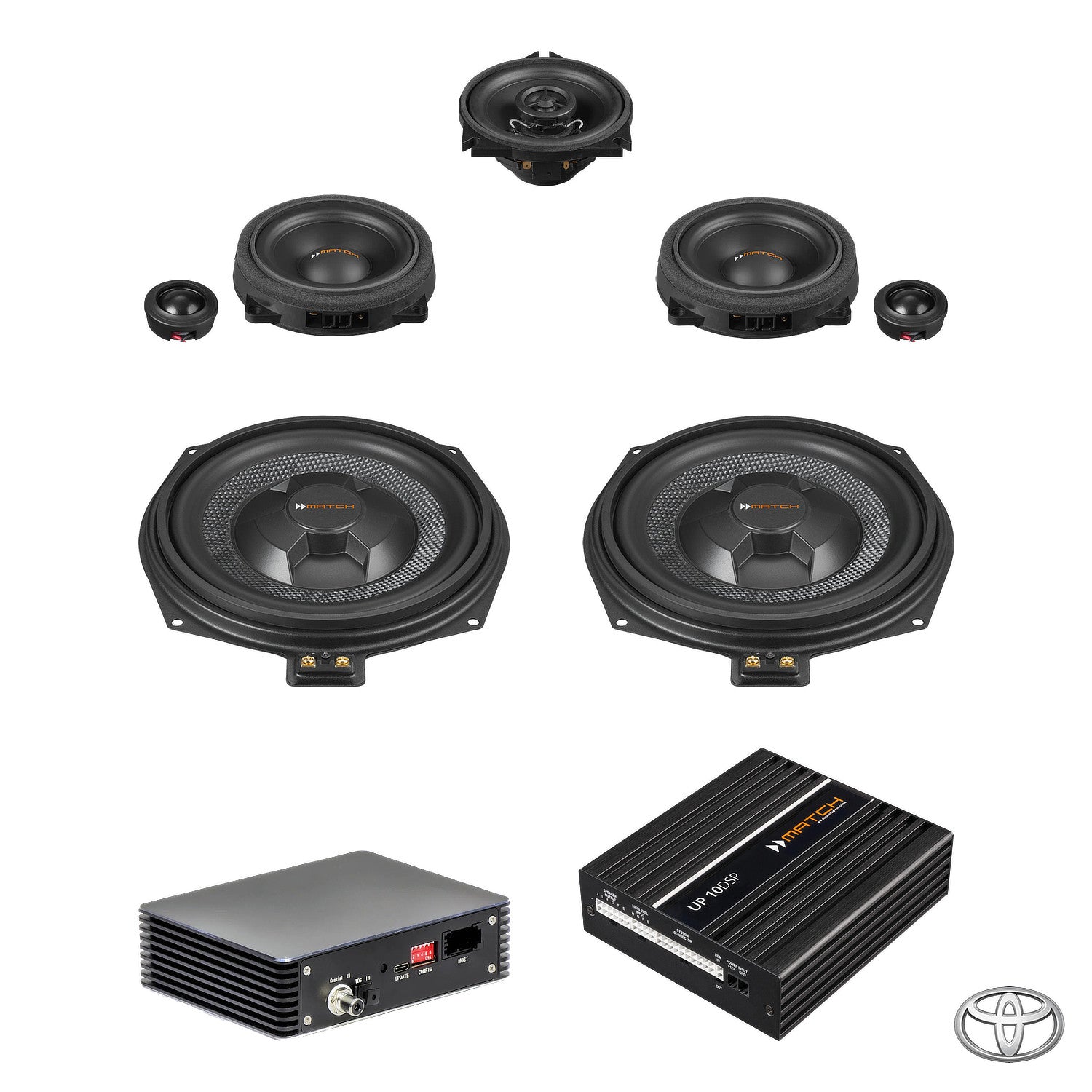 Toyota GR Supra (2019-) JBL - Front Speaker & Subwoofer DSP Amplified Package | MATCH UP PnP