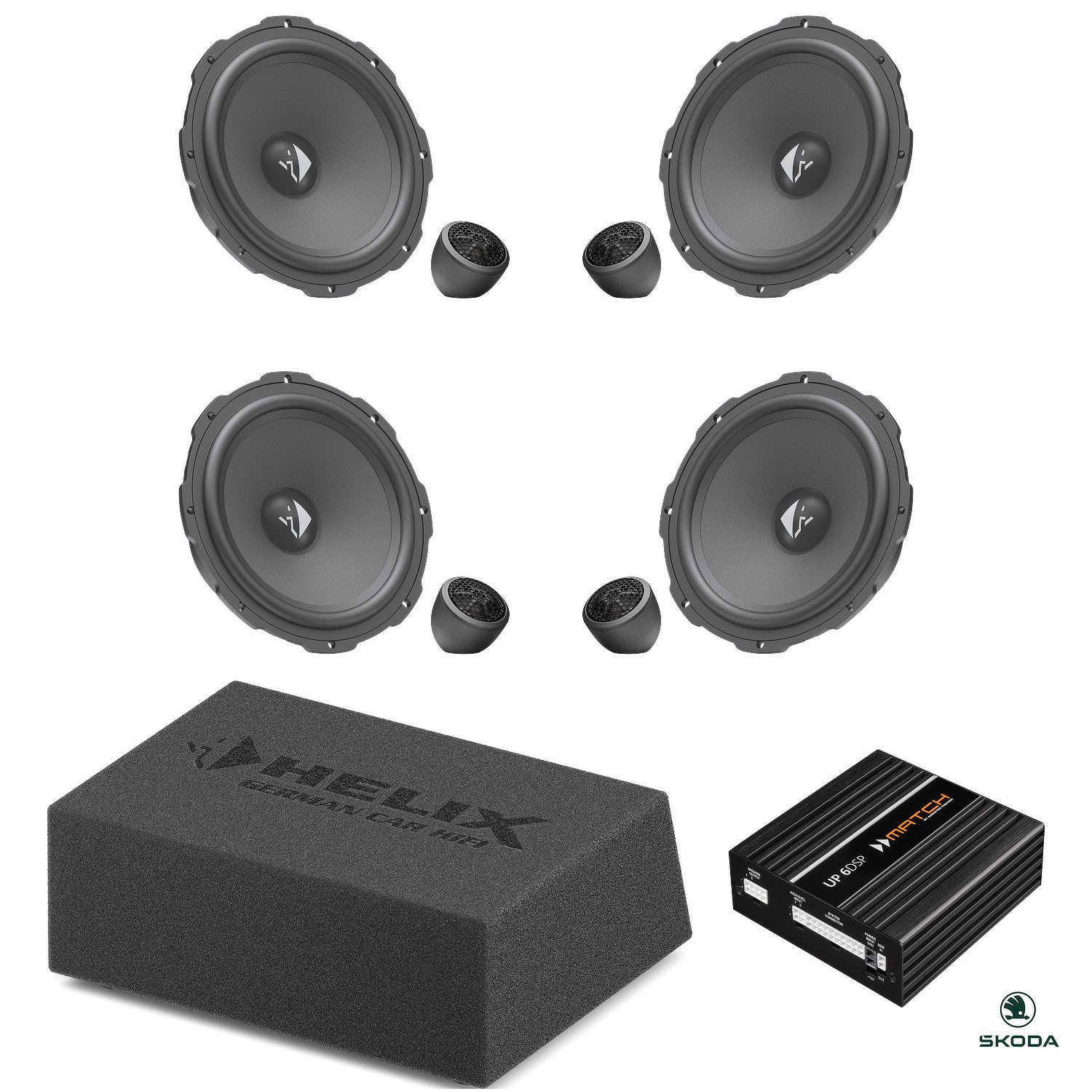 Skoda Kodiaq (2024-) - Speaker & Subwoofer DSP Amplified Upgrade Package | HELIX Ci3