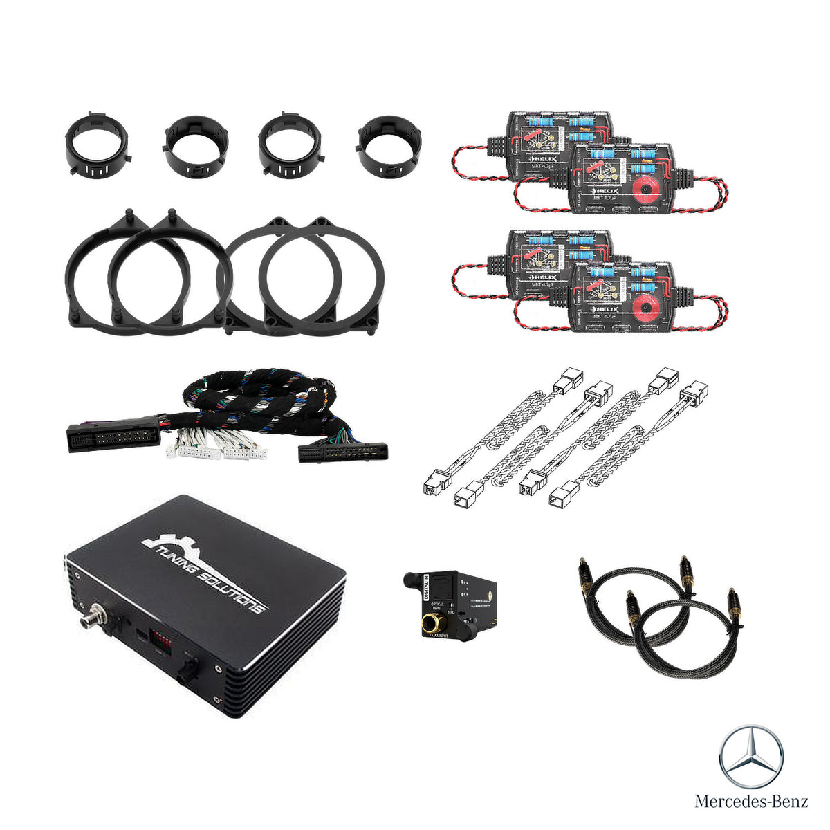 Mercedes GLC X253 (Facelift with MBUX) Burmester - Digital to Toslink Converter + DSP Amp & Speaker & Subwoofer Package | HELIX Ci3