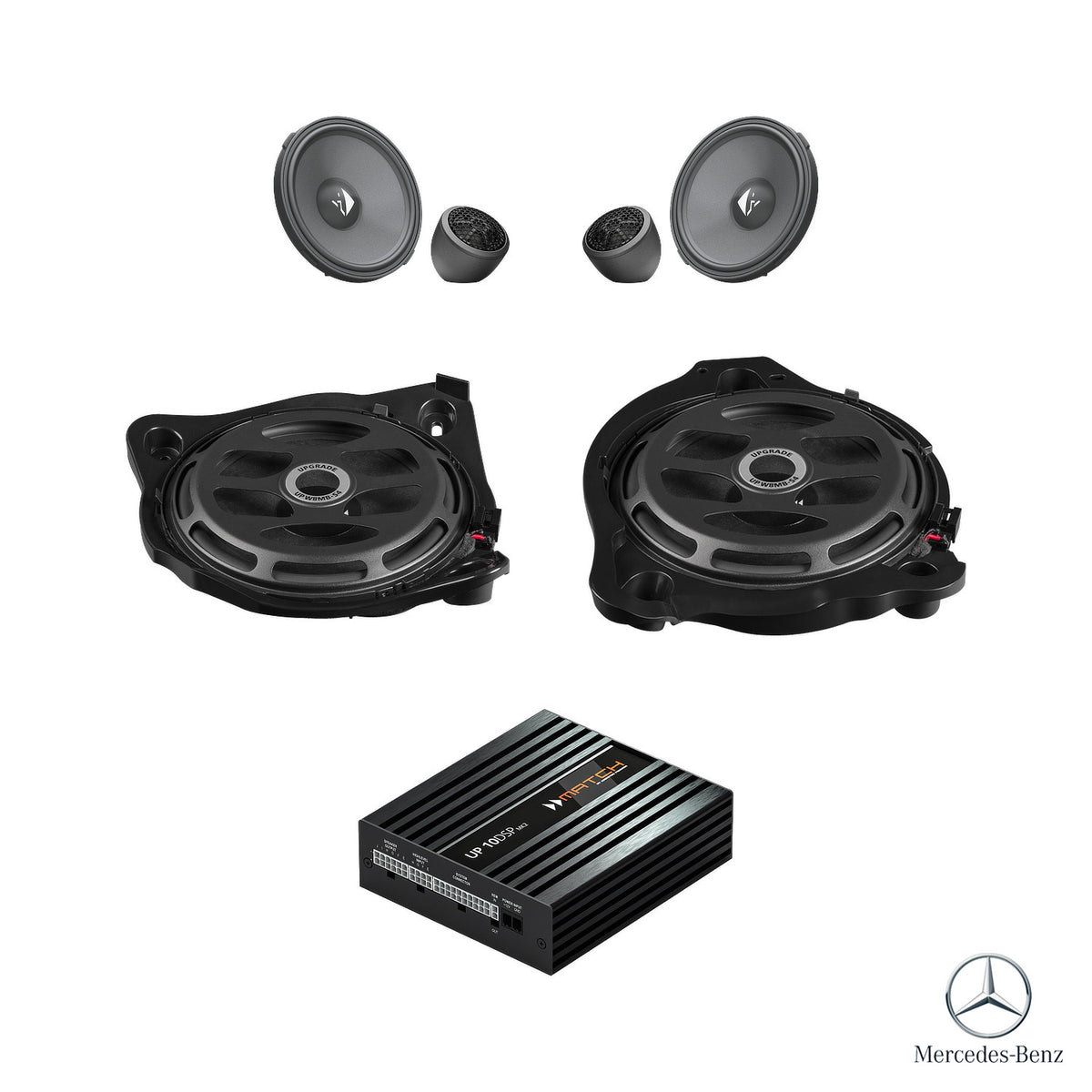 Mercedes GLC X253 (Facelift with MBUX) Burmester - Digital to Toslink Converter + DSP Amp & Speaker & Subwoofer Package | HELIX Ci3