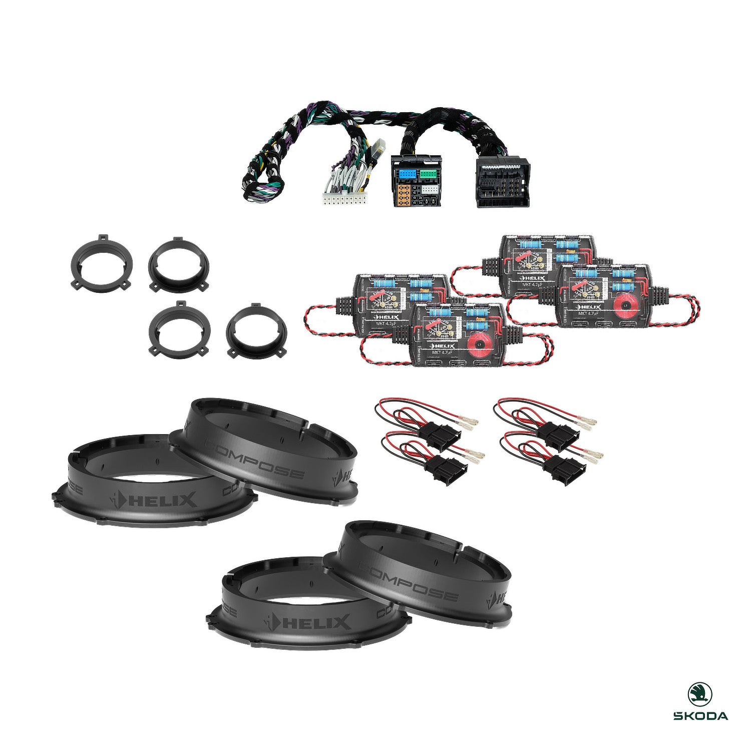 Skoda Kodiaq (2024-) - Speaker & Subwoofer DSP Amplified Upgrade Package | HELIX Ci3