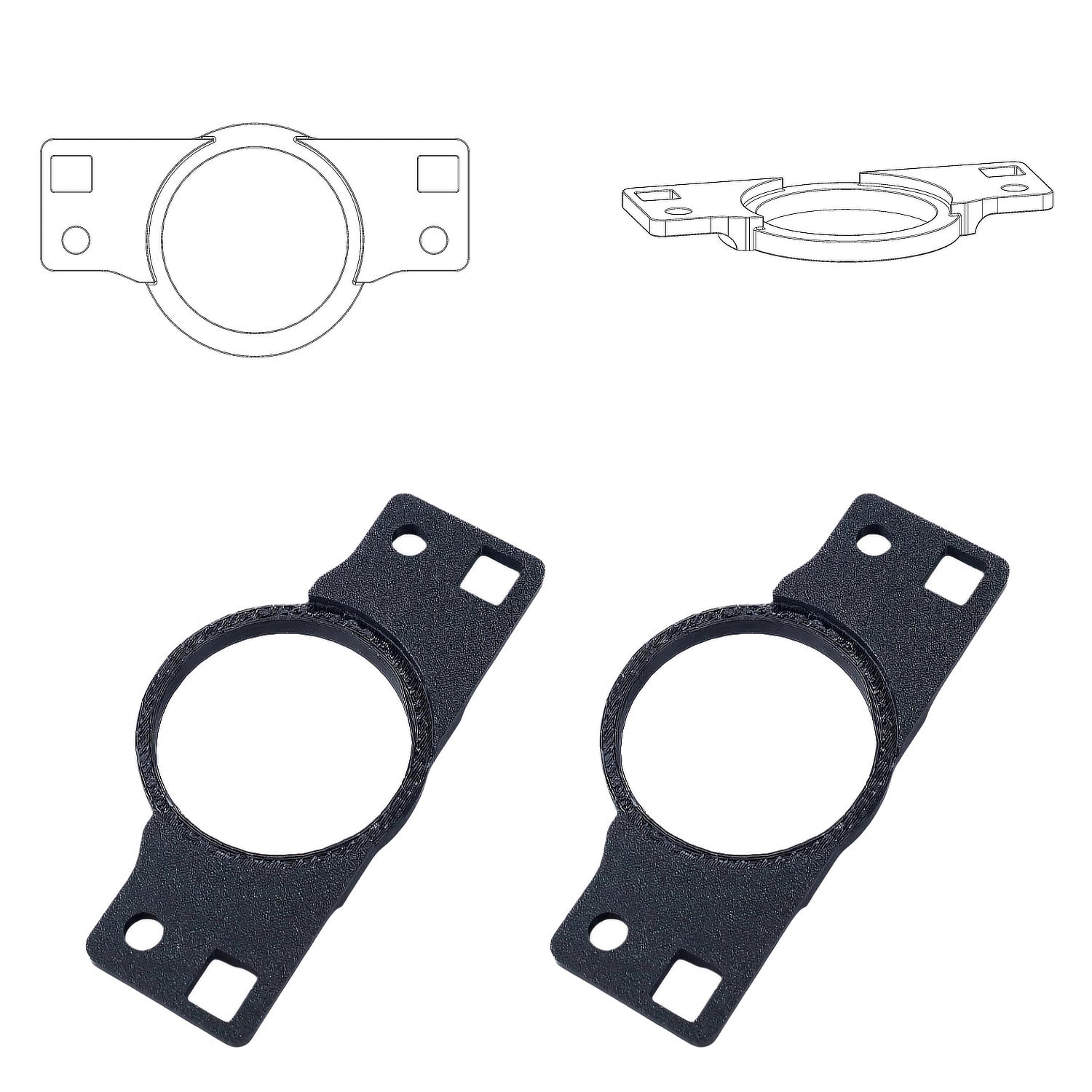 ST-3D SOUNDTECH FlexMount 25 - 1" 3D Printed Speaker Adapter | Pair