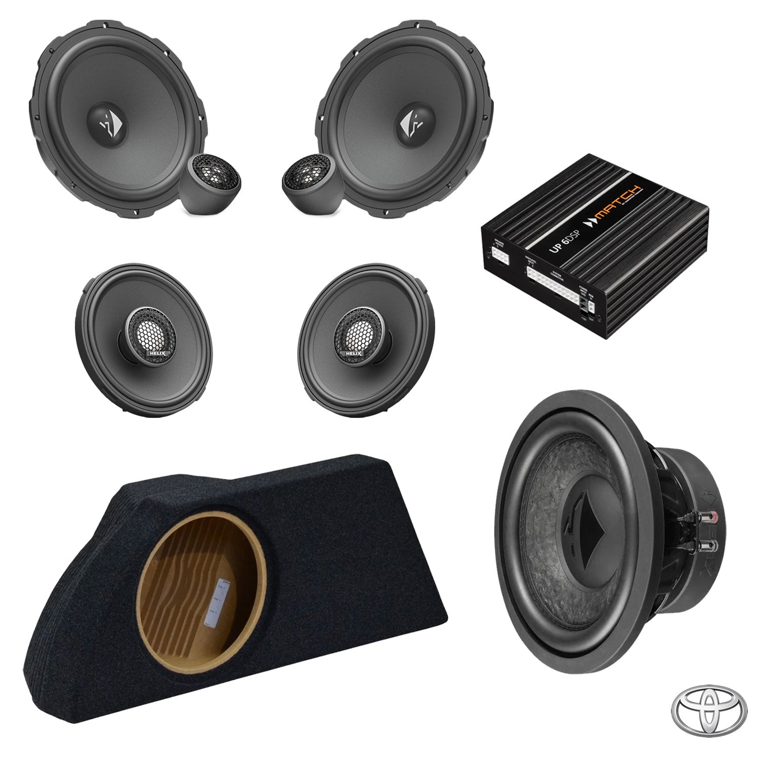 Toyota GT86, GR86 - Speaker & Left-Side Subwoofer DSP Amplified Package | HELIX Ci3